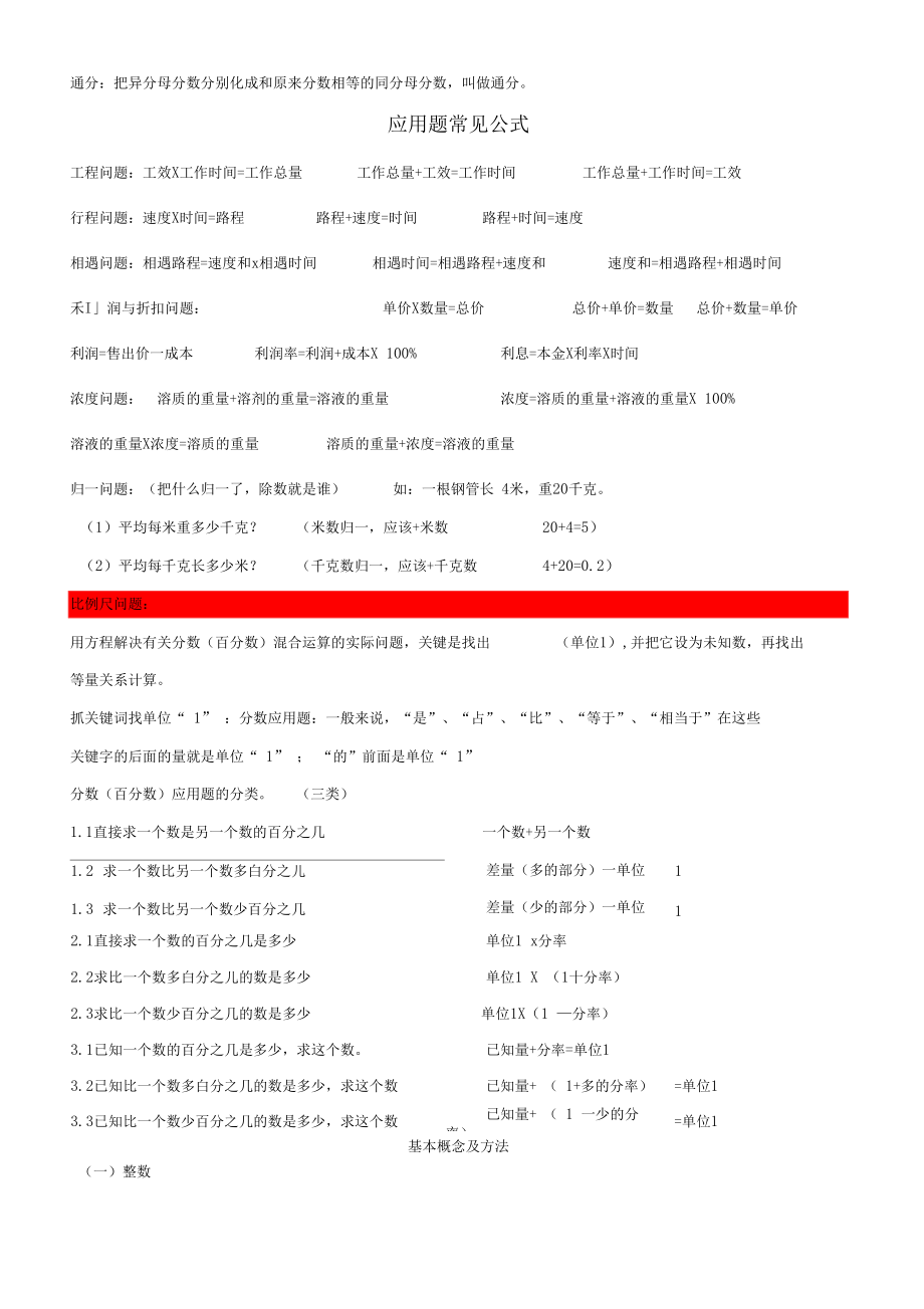 北师大版小升初数学知识点集锦北师大版.doc