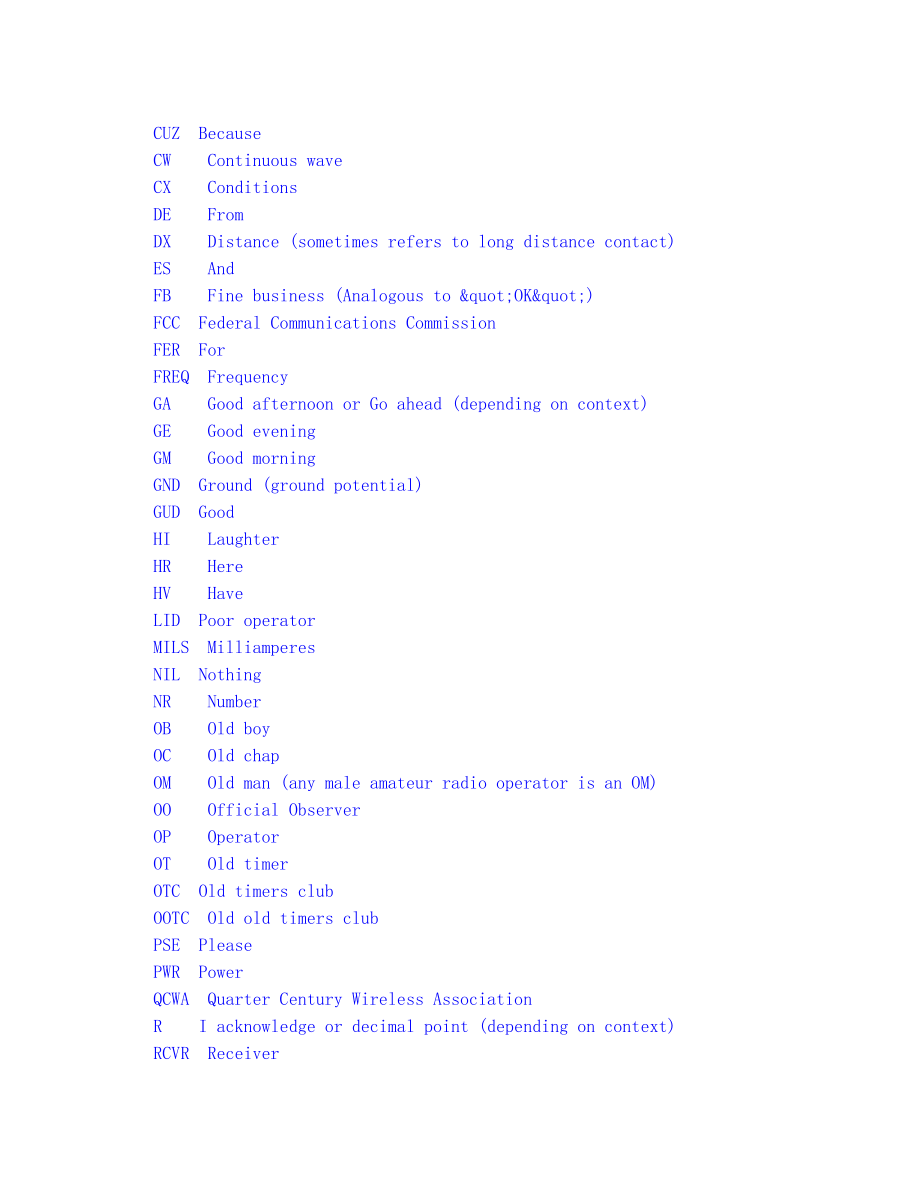 摩尔斯电码对照表MorseCode含简语.doc