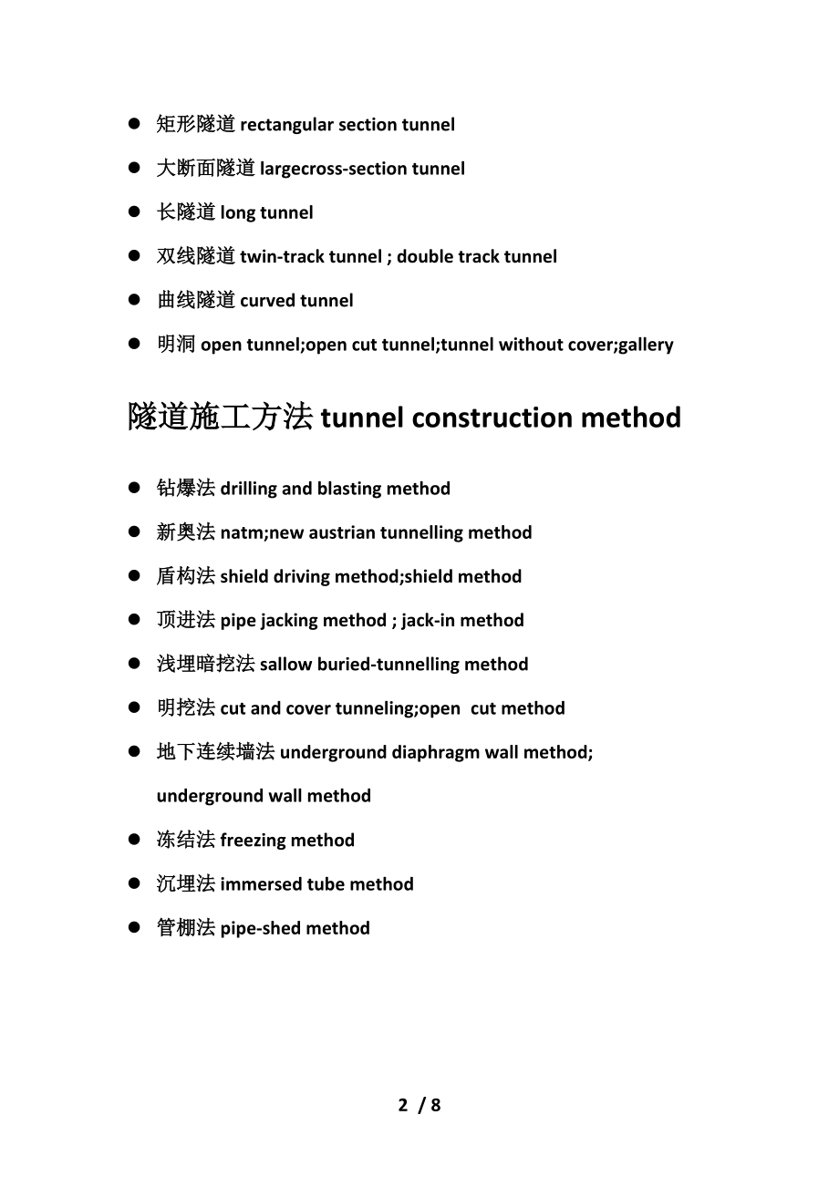 专业英语隧道施工专业名词.doc