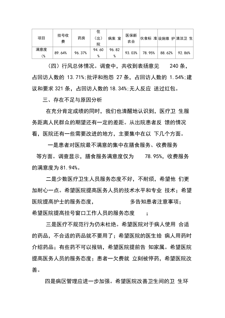 出院患者满意度调查报告.doc