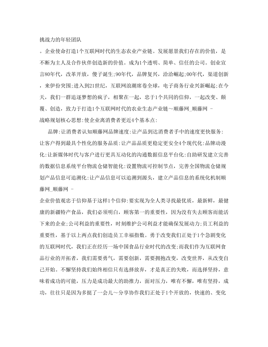 顺藤网顺藤网公司简介顺藤网战略规划顺藤网.doc