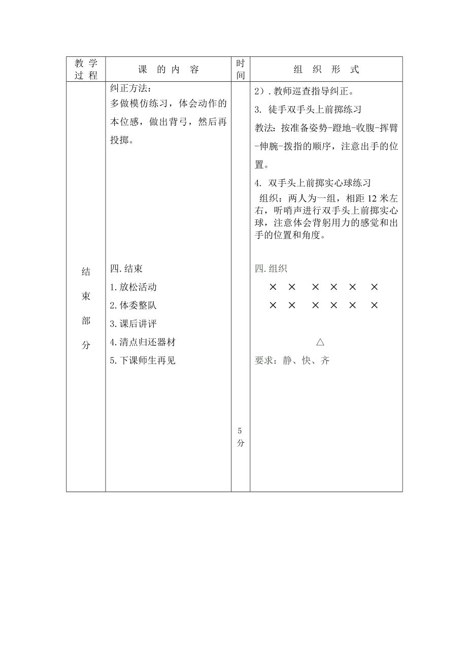 正面双手头上掷实心球教案教案.doc