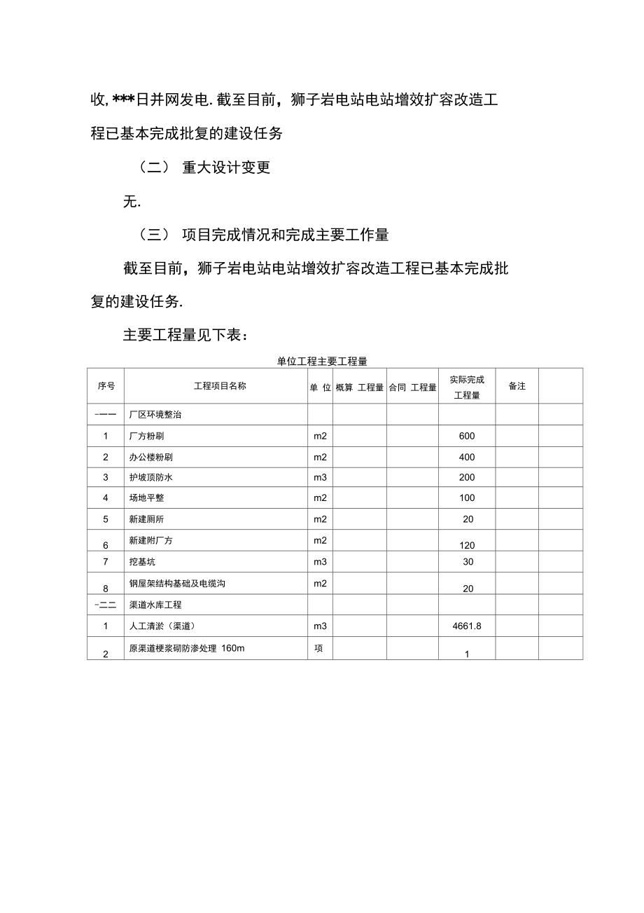 电站增效扩容改造工程完工验收鉴定书模板.doc