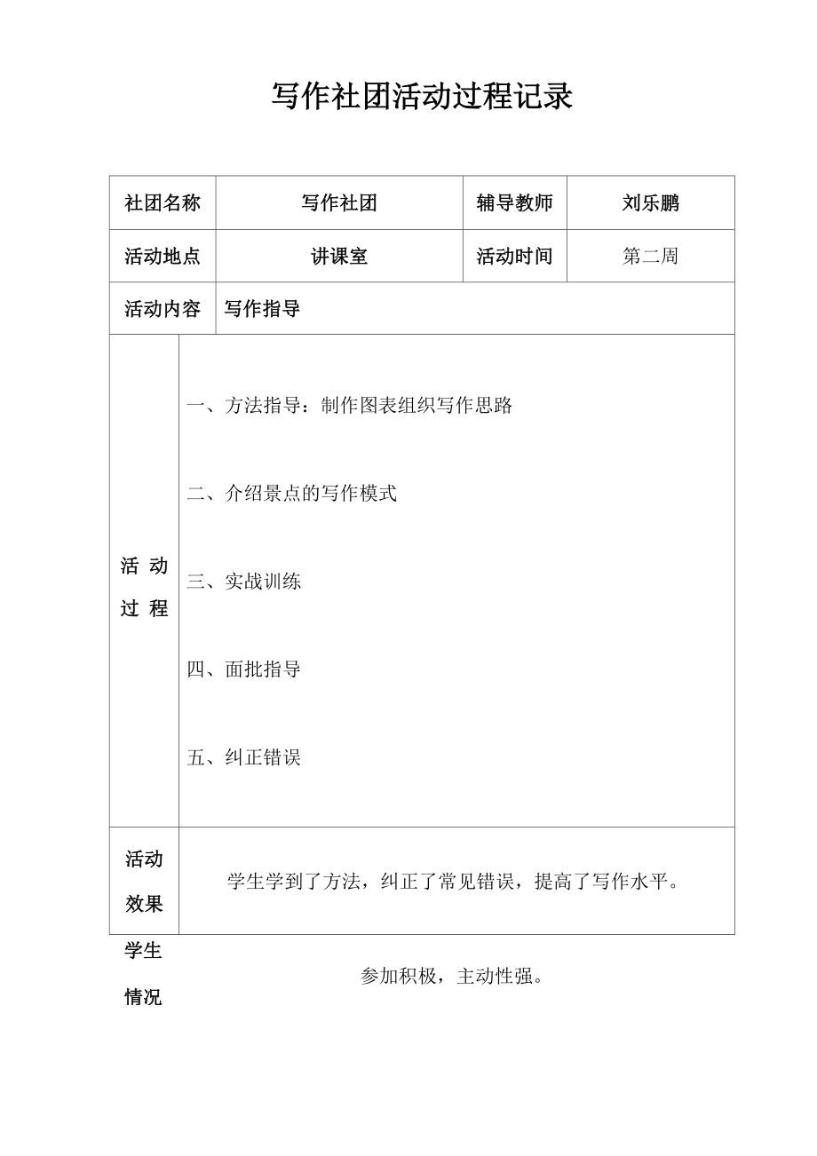 3写作社团活动过程记录.doc