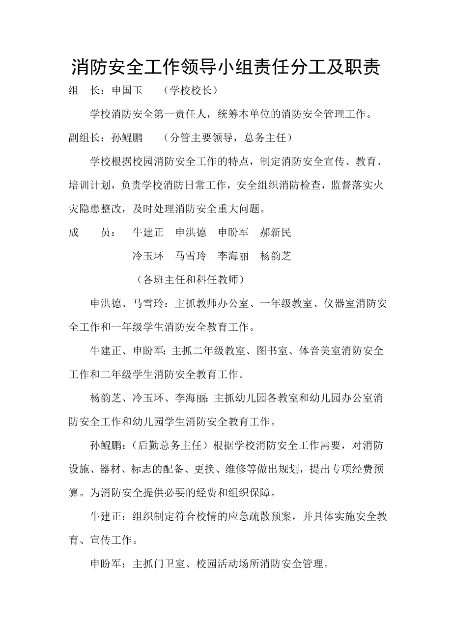 学校消防安全领导组及分工296242页word文档.doc