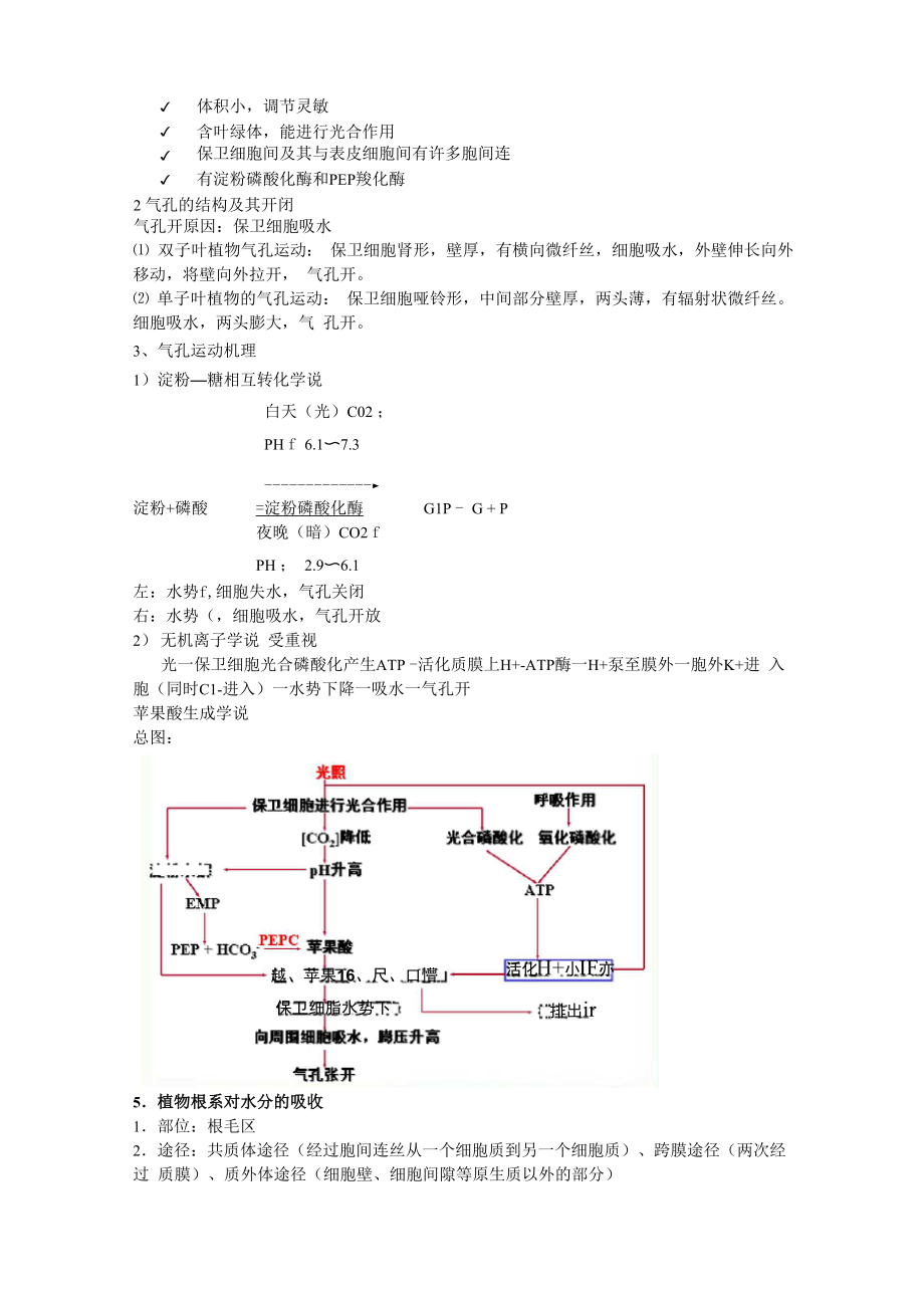 植物生理学重点知识整理.doc