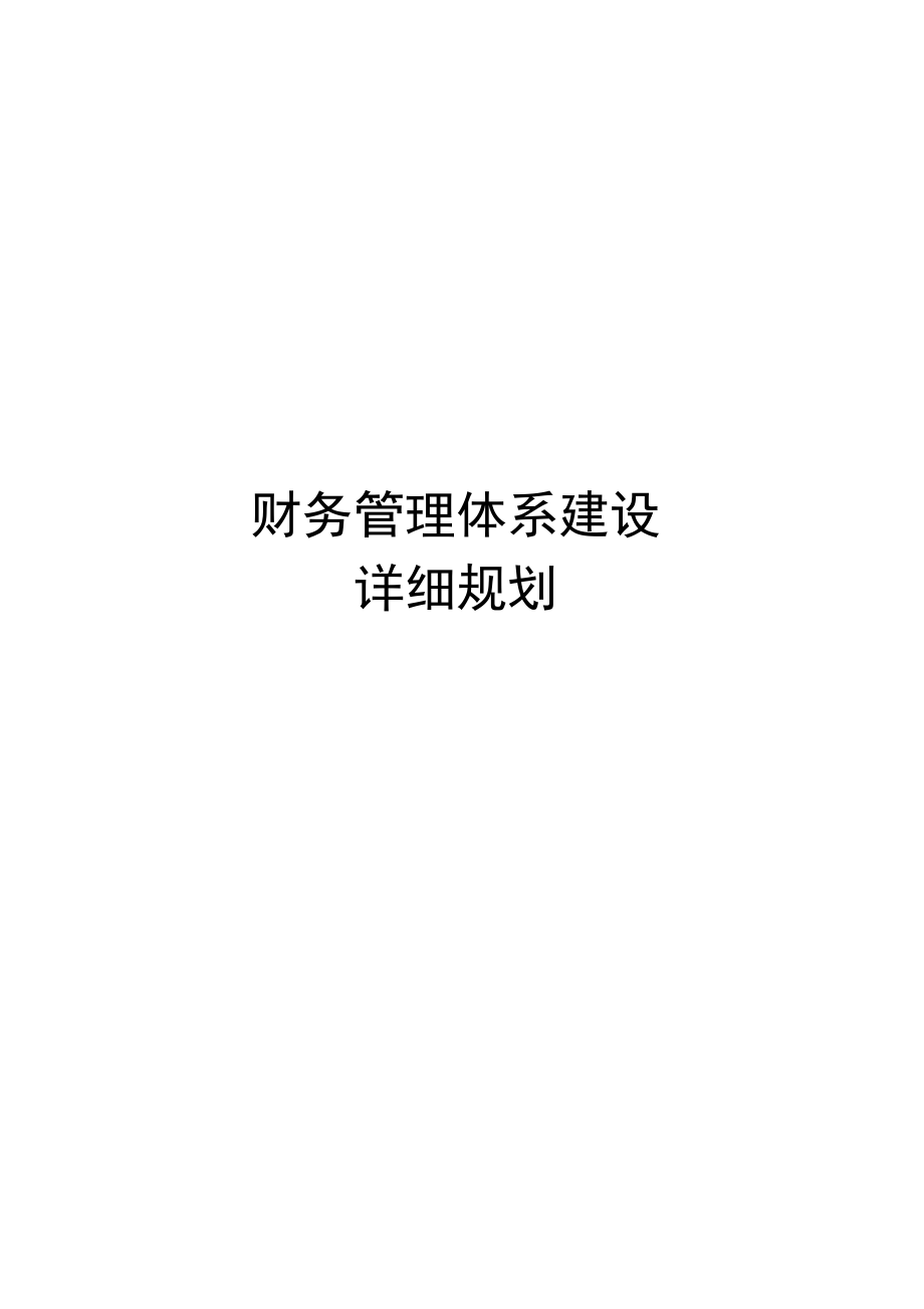 财务管理体系建设详细规划.doc