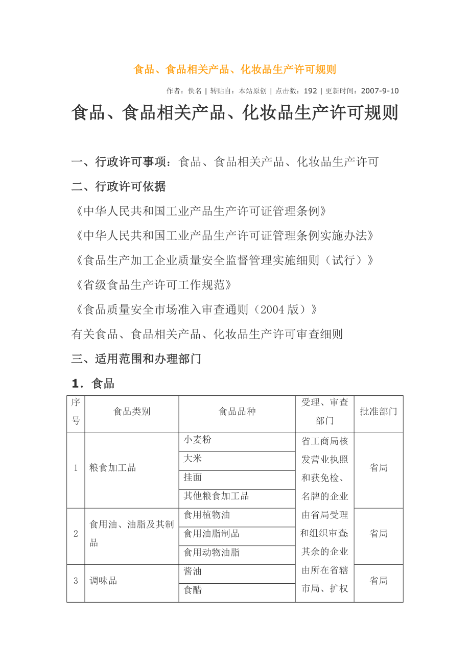 食品及相关产品QS.doc