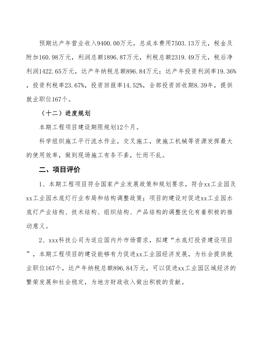 立项水底灯投资建设项目计划书.doc