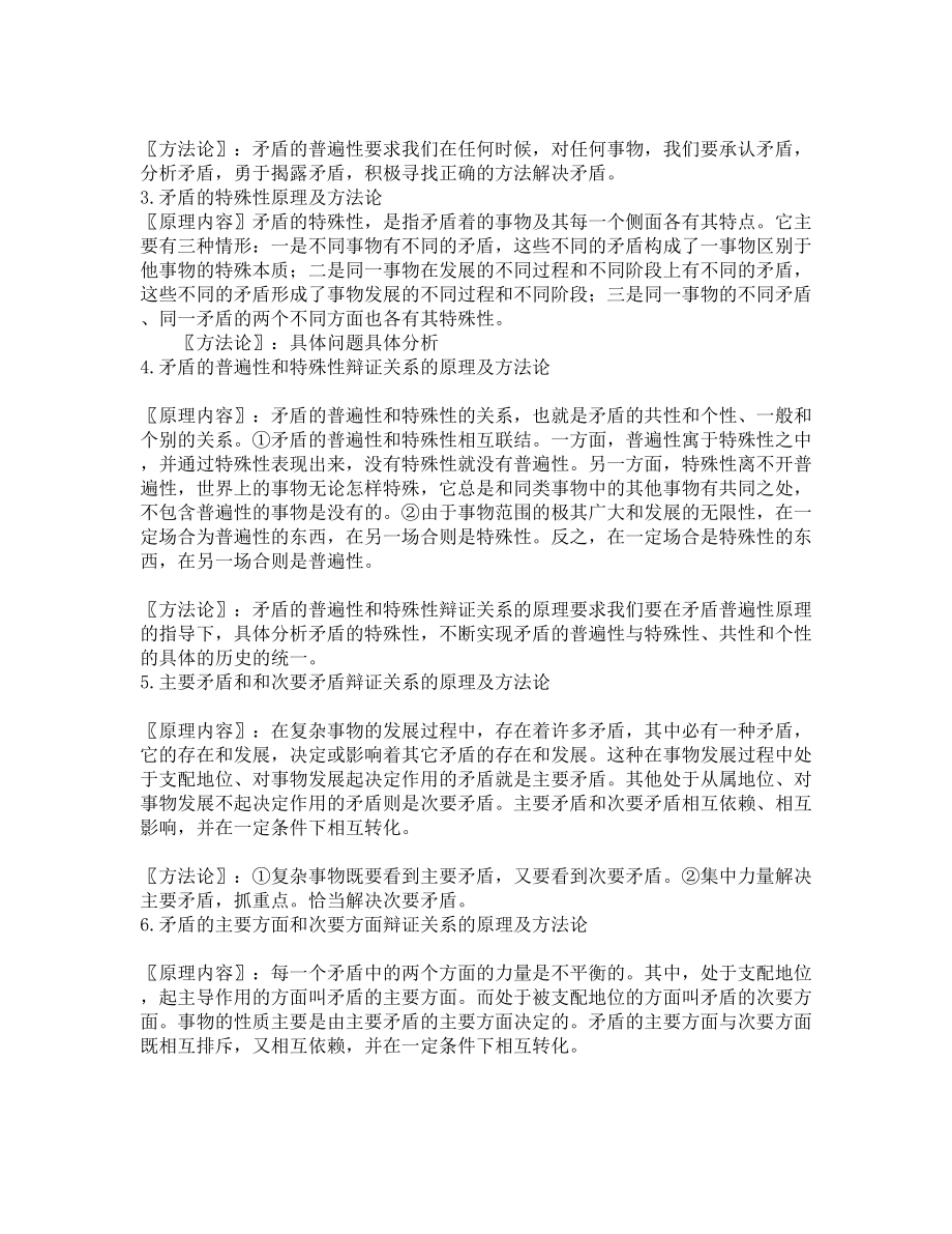 考研政治哲学原理和方法论大总结绝密.doc