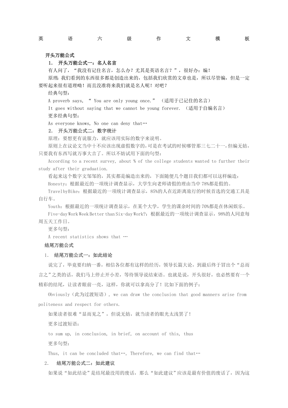 英语六级作文模板新整理.doc