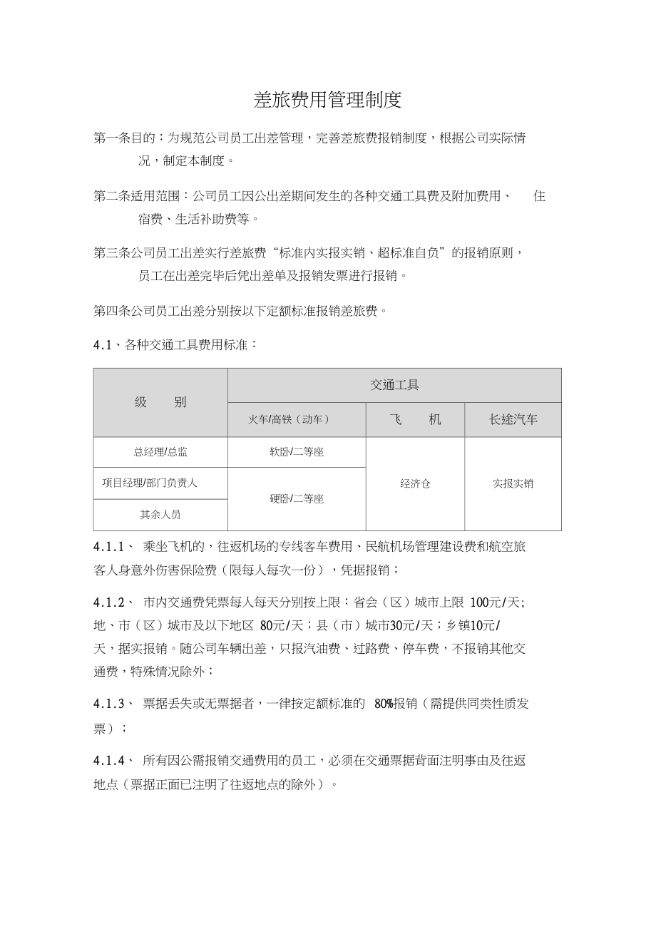 小型设计公司差旅费用管理制度.doc