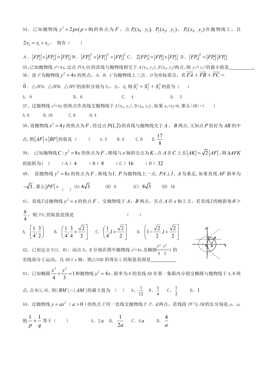 抛物线知识点.doc