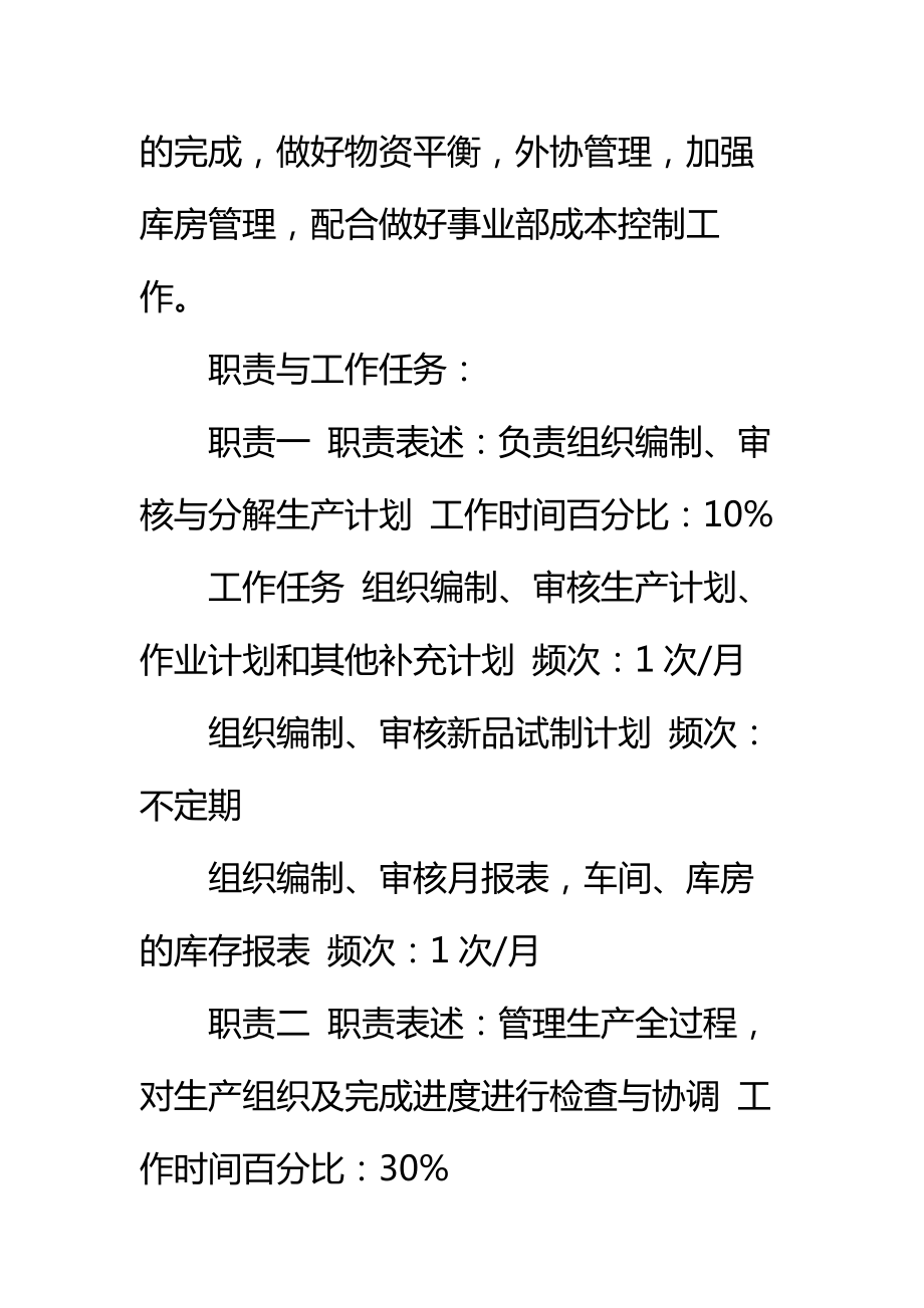 民品生产采购部部长职务说明书标准范本.doc