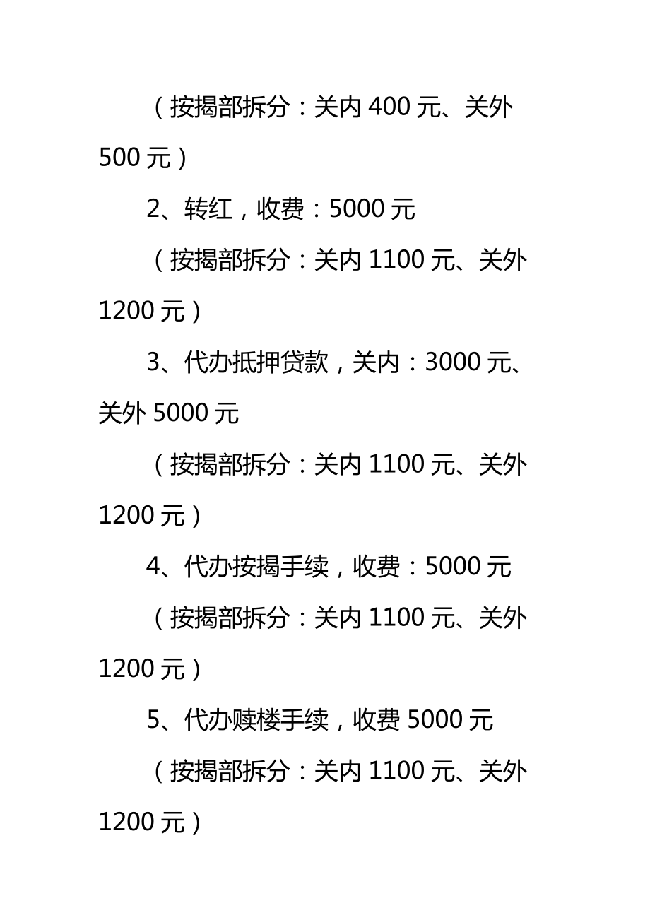 地产中介公司收费管理制度标准范本_1.doc