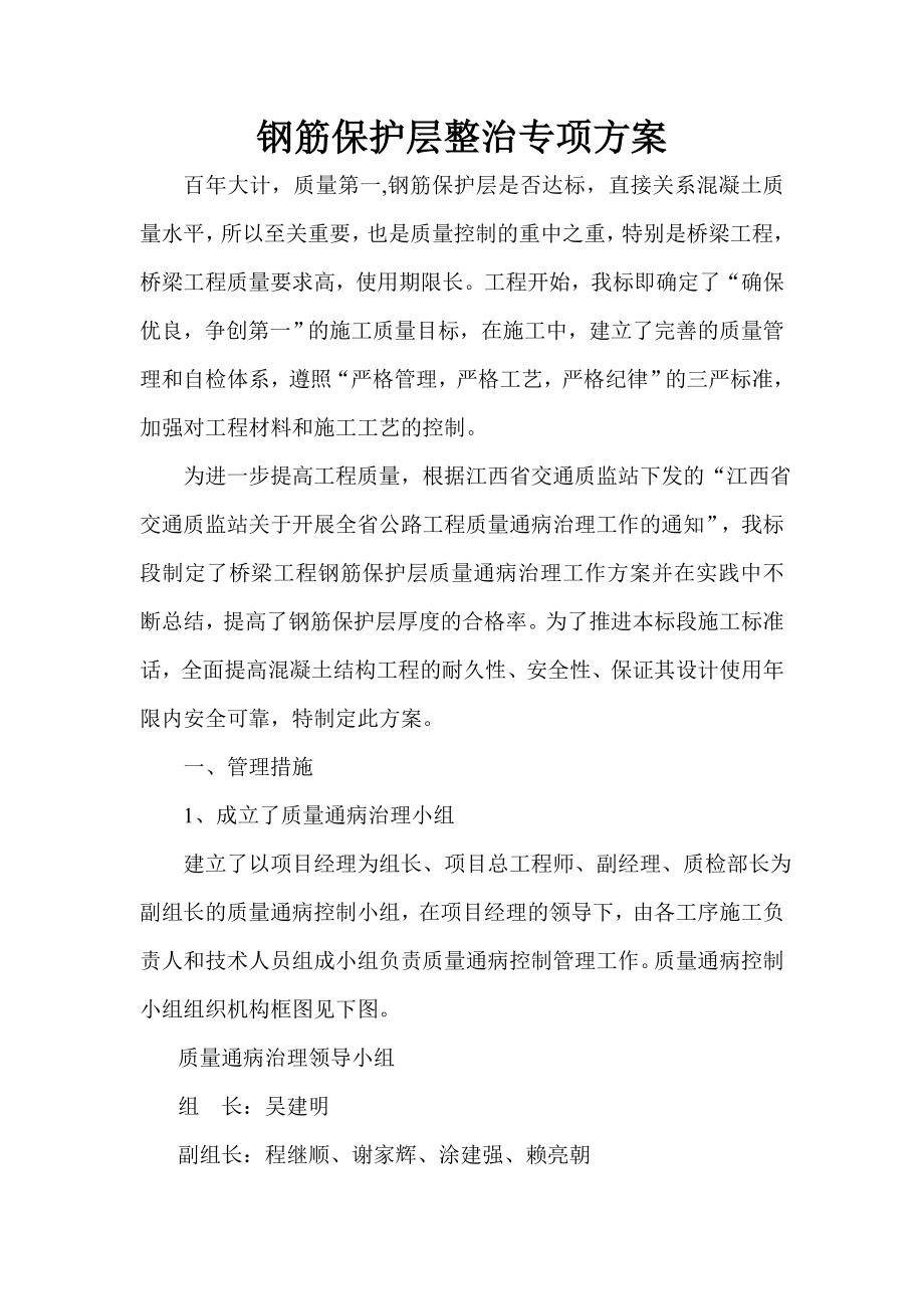 钢筋保护层专项整治方案.doc