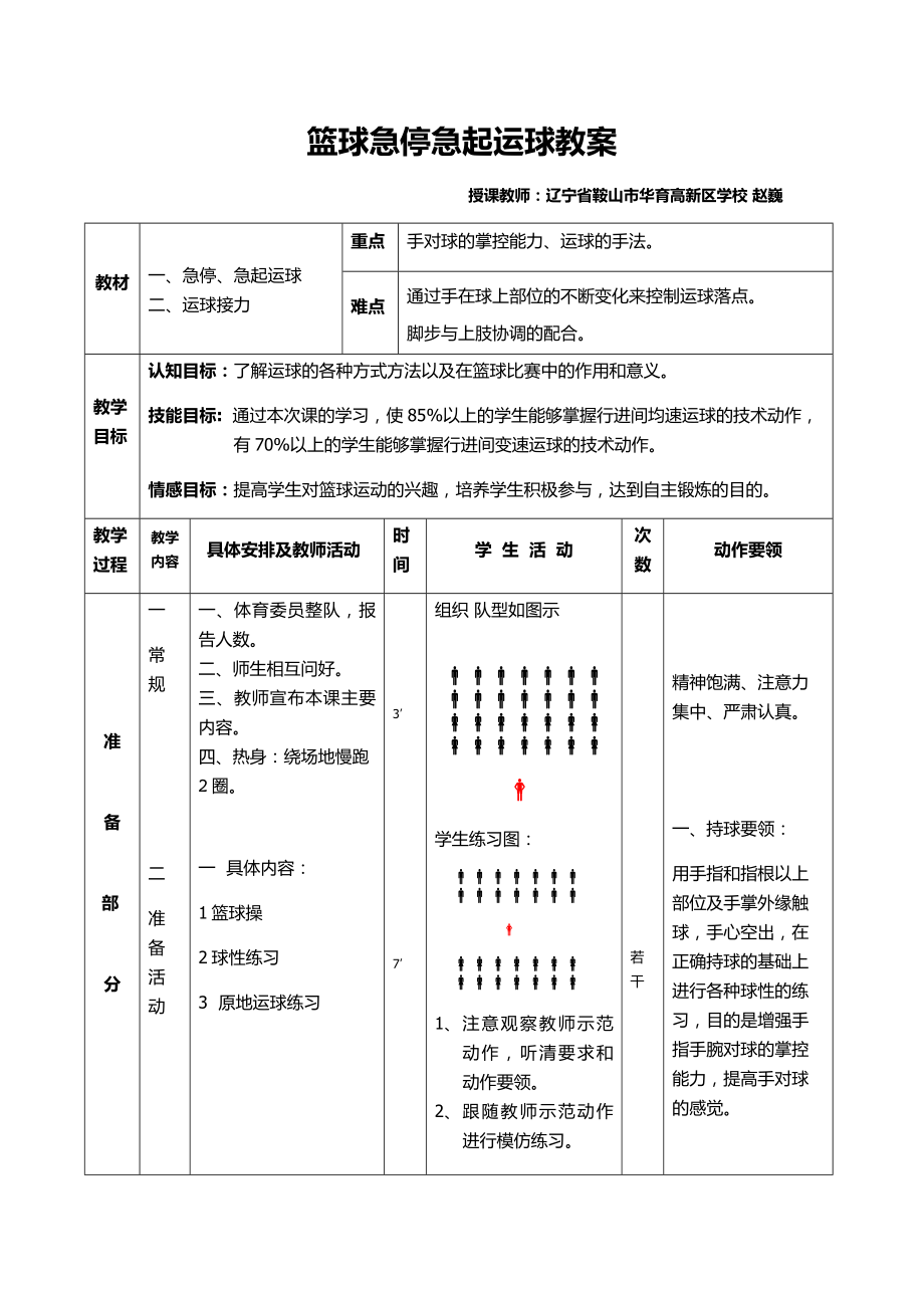 篮球急停急起运球教案.doc