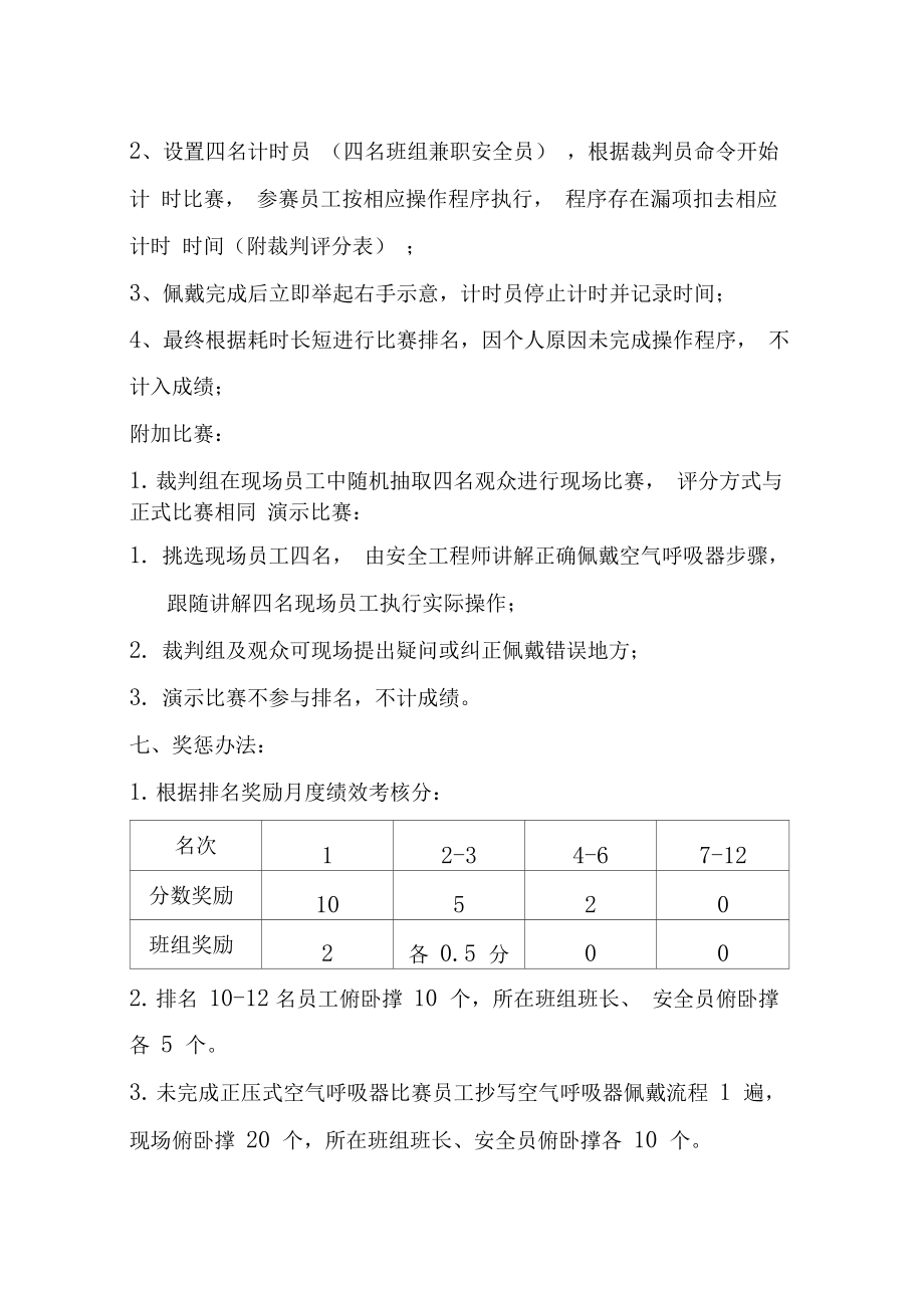 正压式空气呼吸器比赛方案.doc