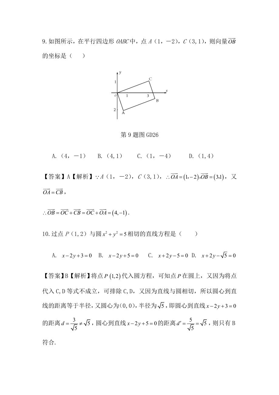 山东春季高考数学真题含答案.doc