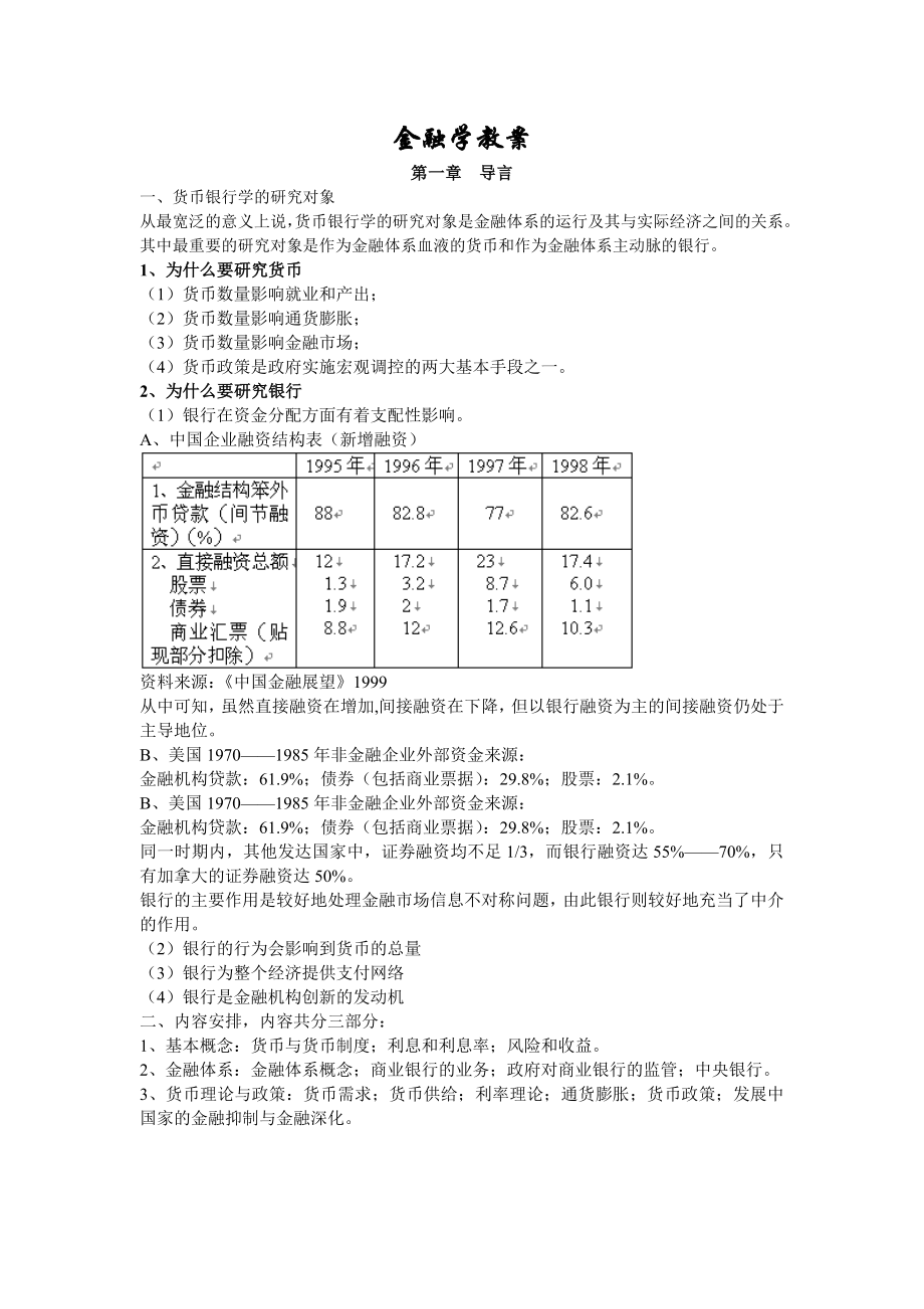 经典金融学教案.doc