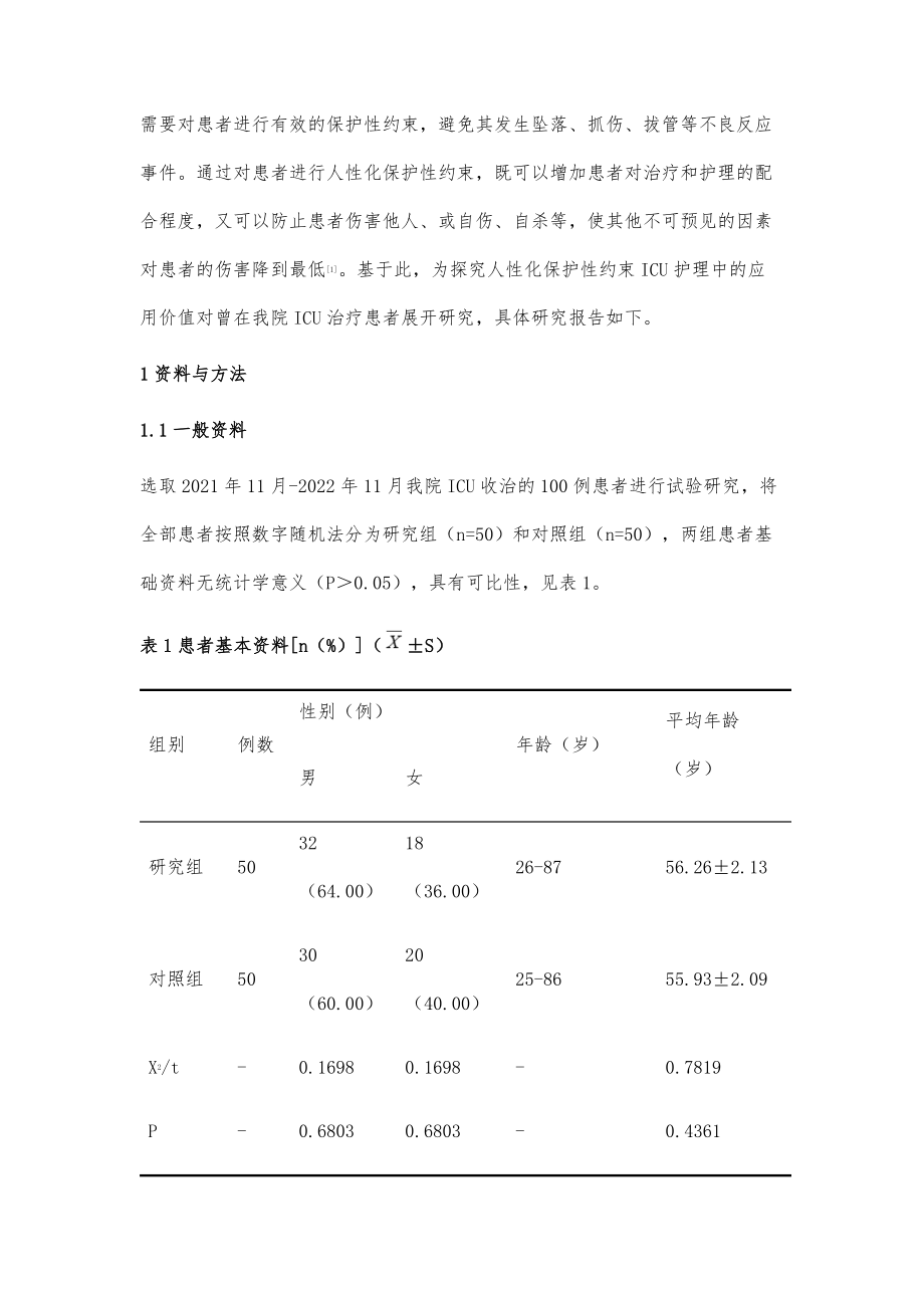 人性化保护性约束ICU护理中的应用价值研究.doc