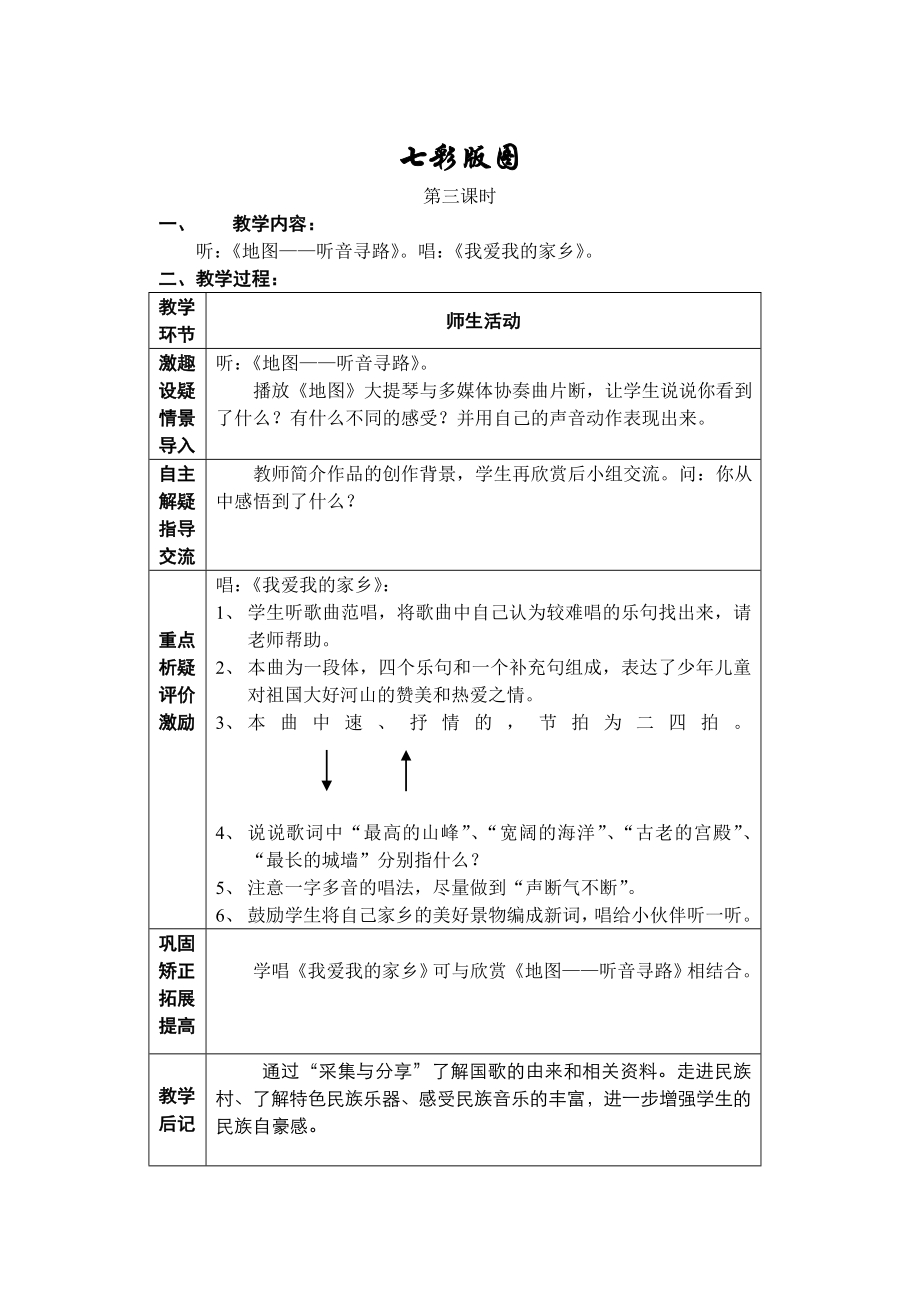 五年级上册音乐教案七彩版图.doc