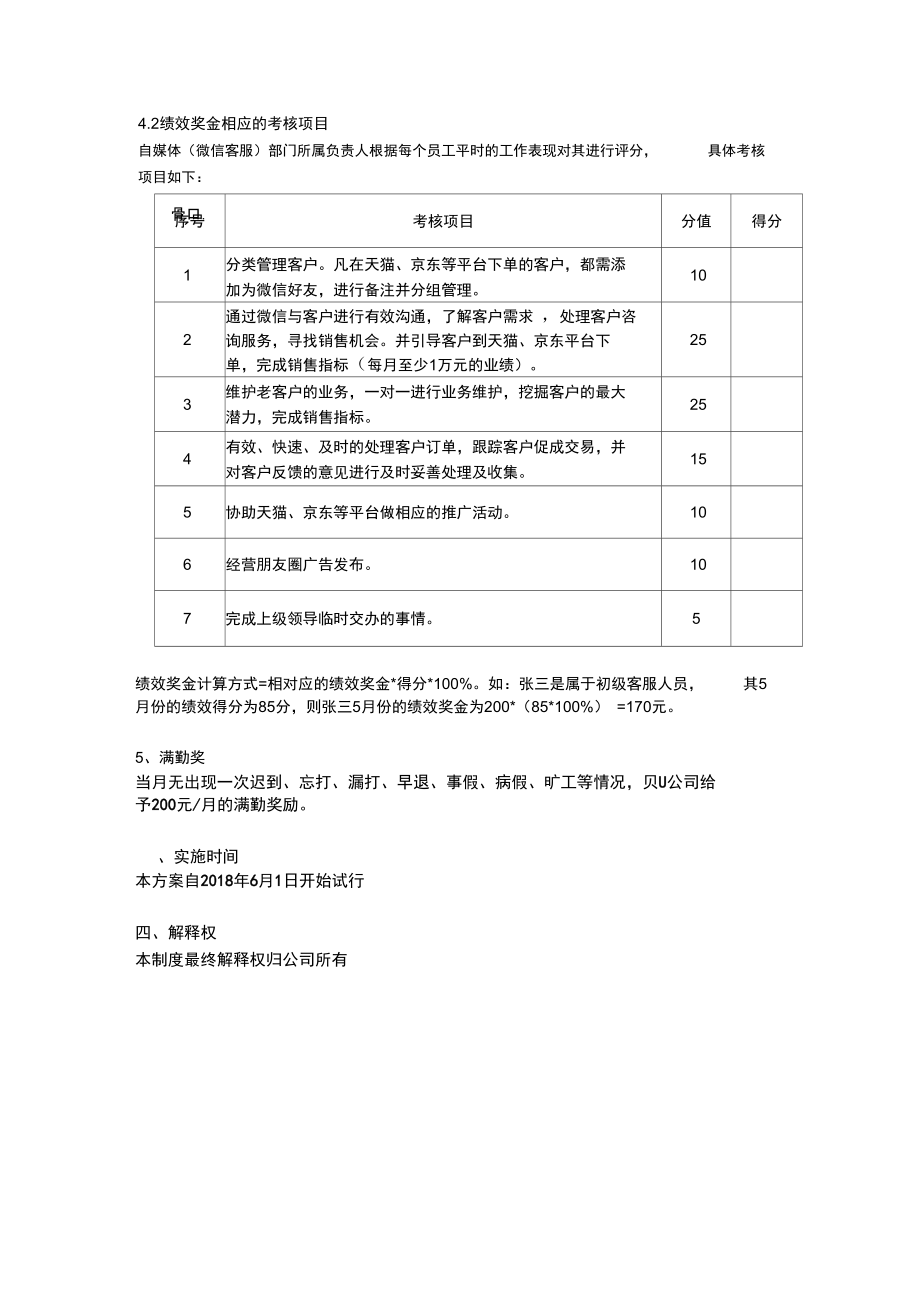 自媒体(微信部门)薪酬提成制度(试行.doc