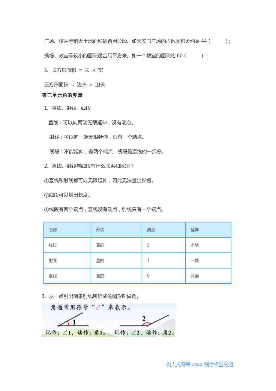 人教版小学四年级数学上册知识点.doc