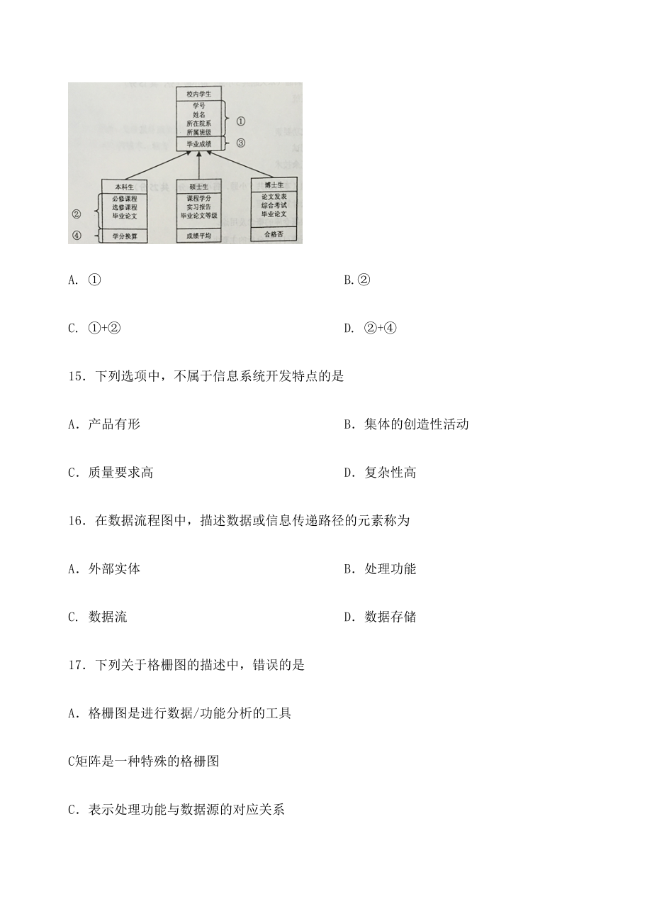 管理系统中计算机应用试题和答案.doc