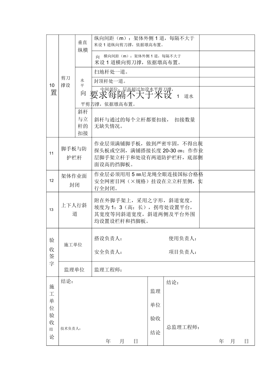 满堂脚手架验收表格.doc