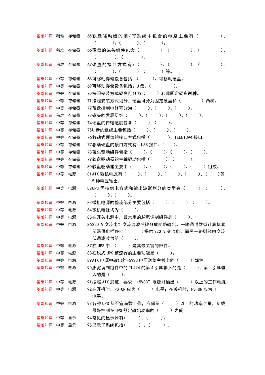 计算机维修与维护试题库2.doc