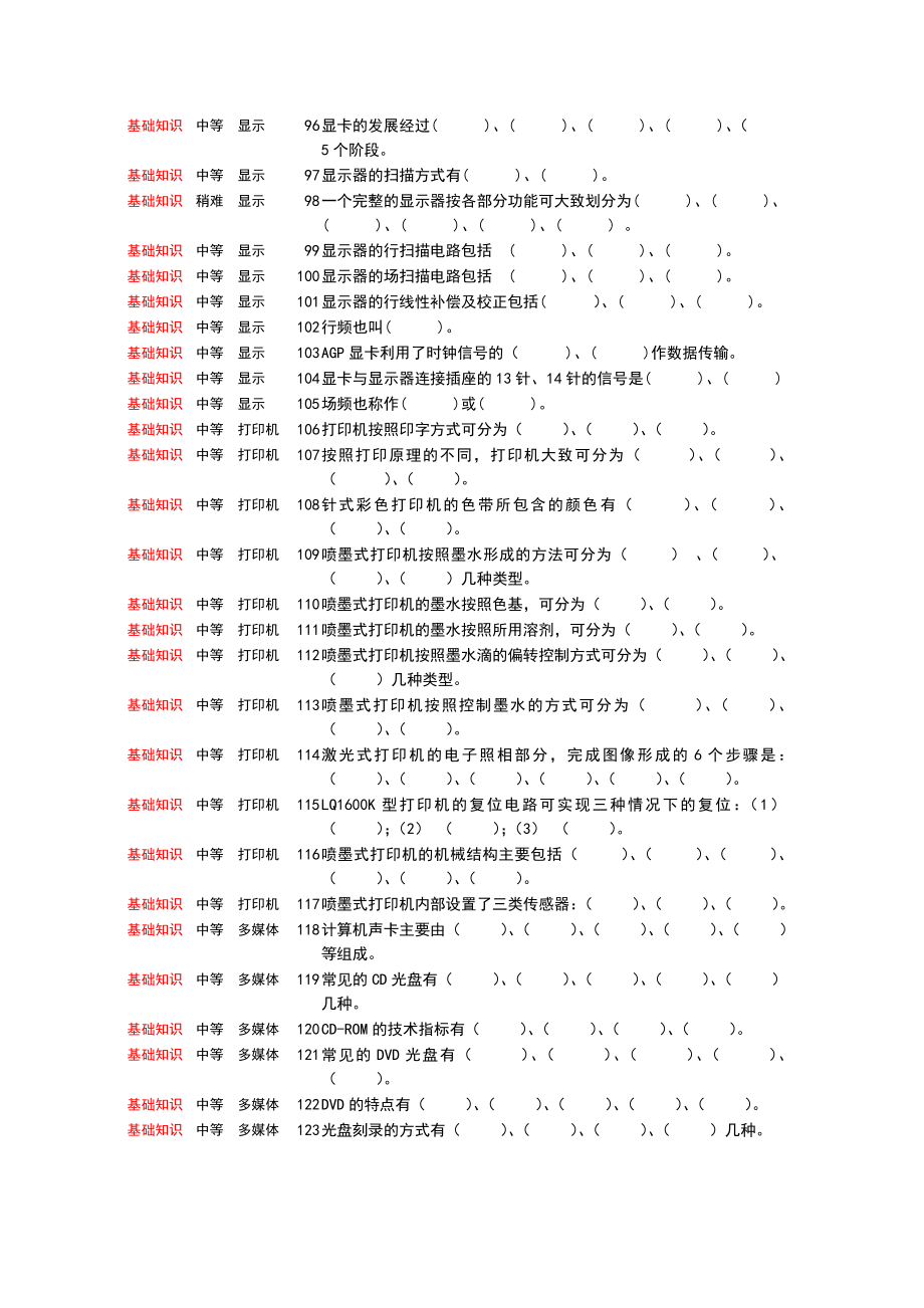 计算机维修与维护试题库2.doc