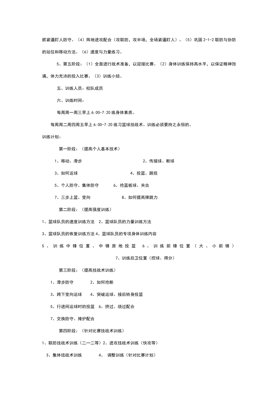 篮球队训练计划表(1).doc