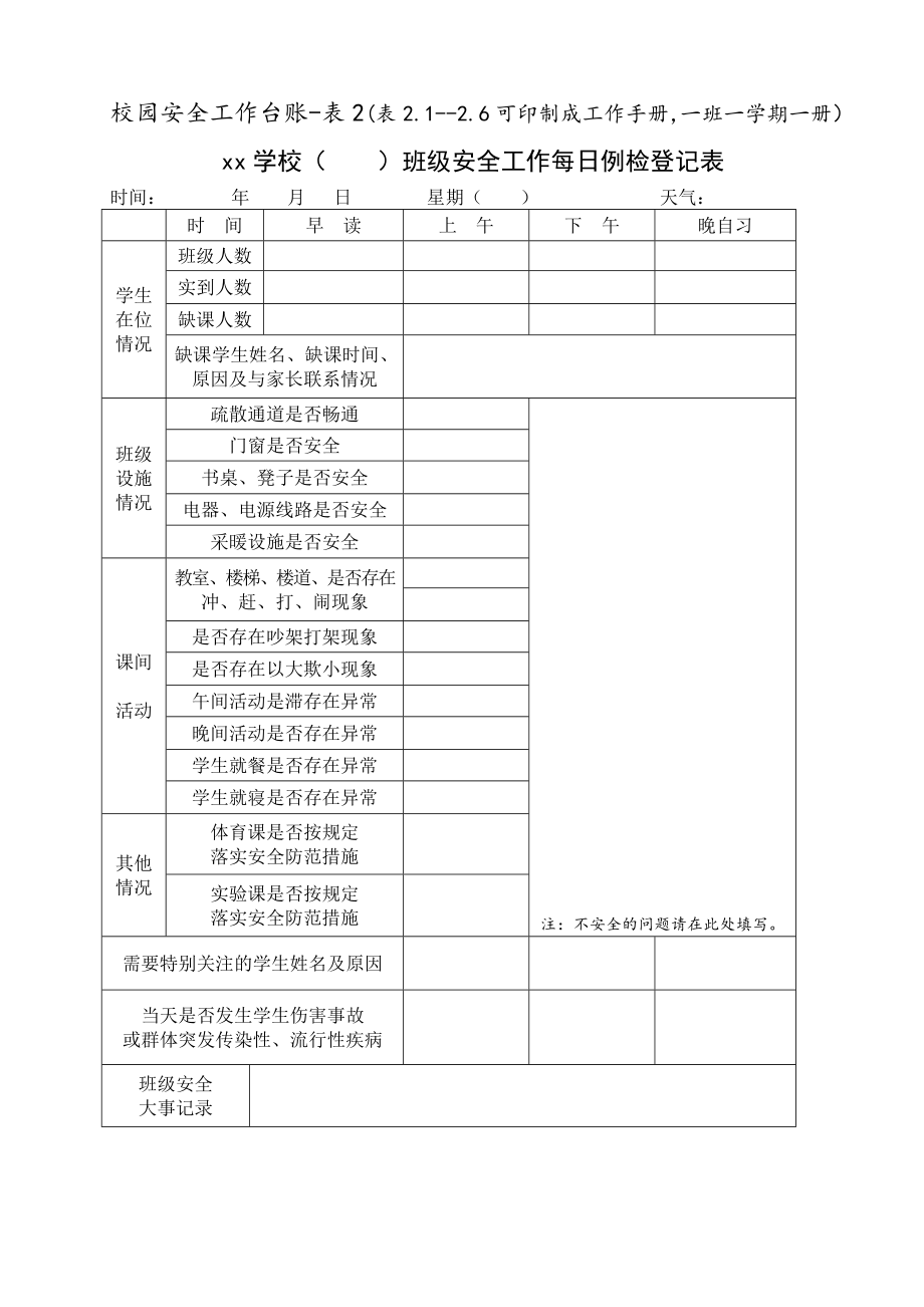 校园安全工作台账Word版.doc