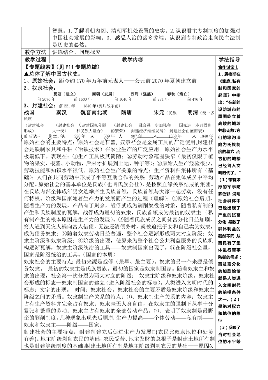 高三历史一轮复习教案.doc