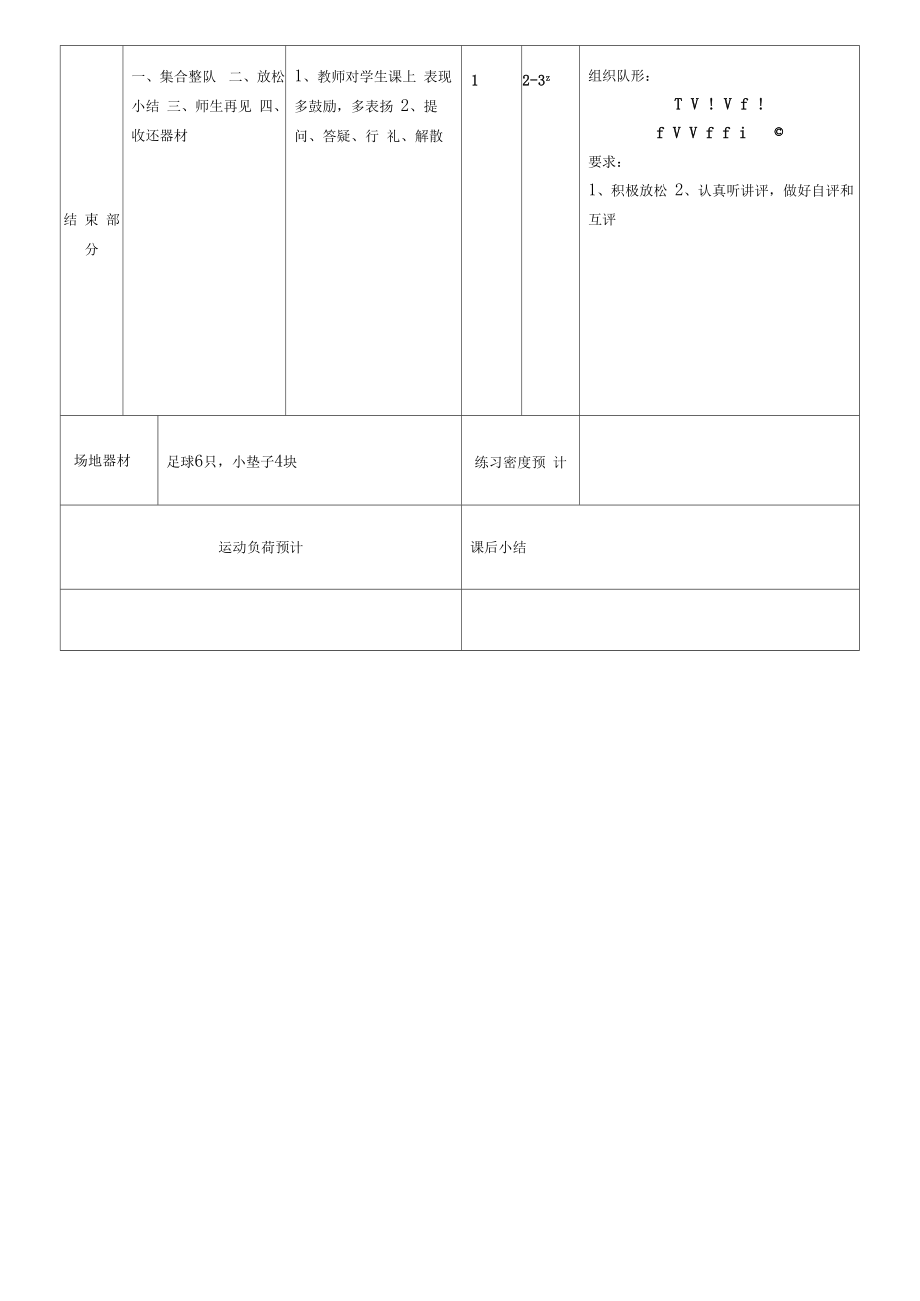 中学足球社团课教案教案合集(1—9课时).doc