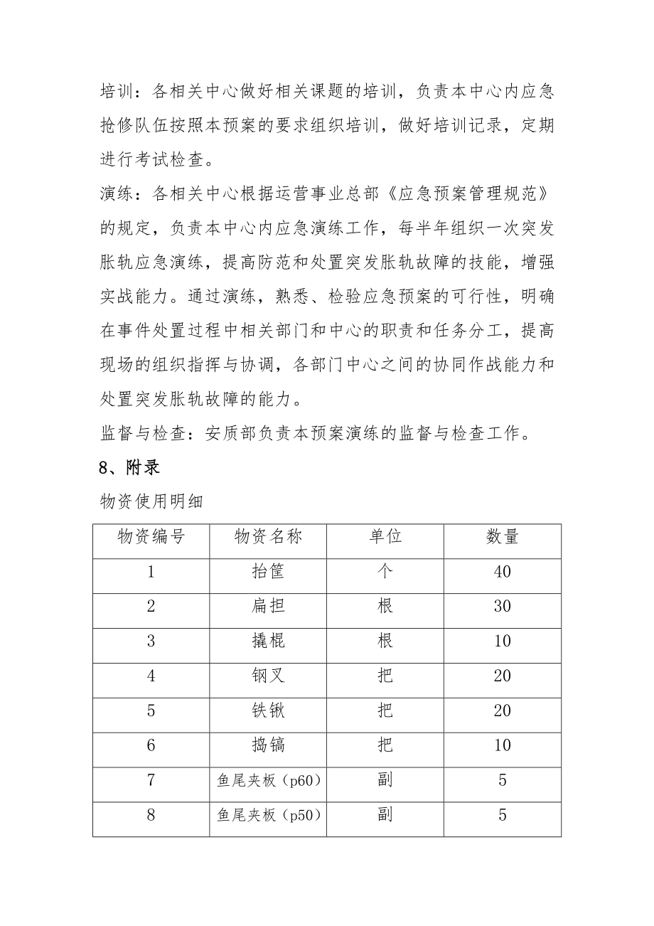 轨道胀轨故障应急预案.doc