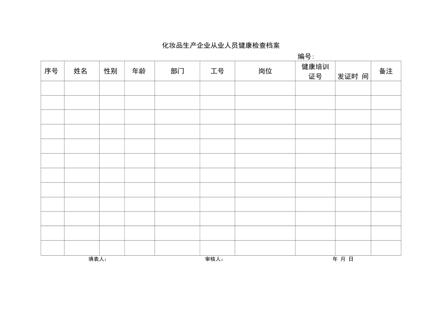 化妆品生产企业卫生管理表格.doc