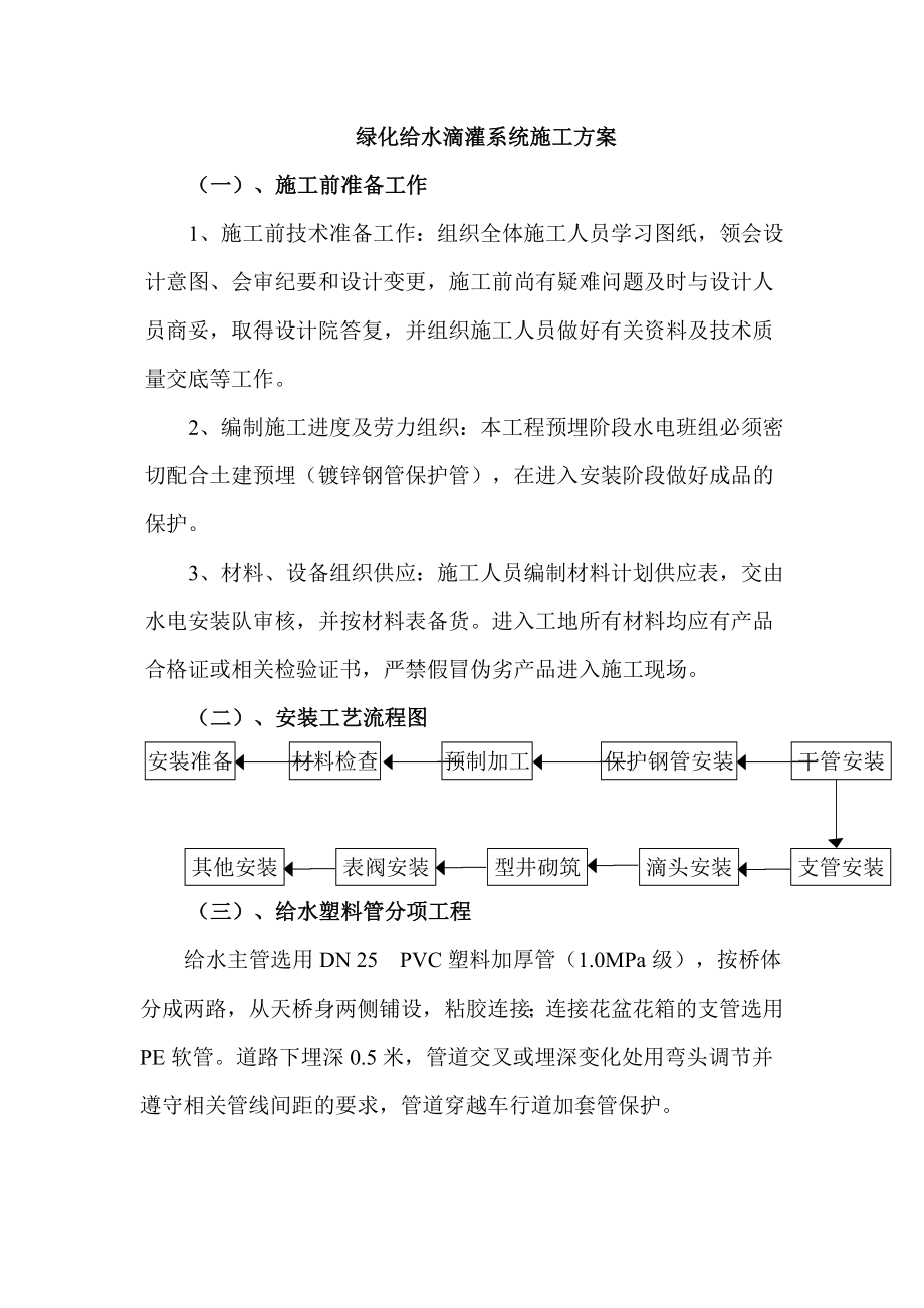 绿化给水滴灌系统施工方案.doc