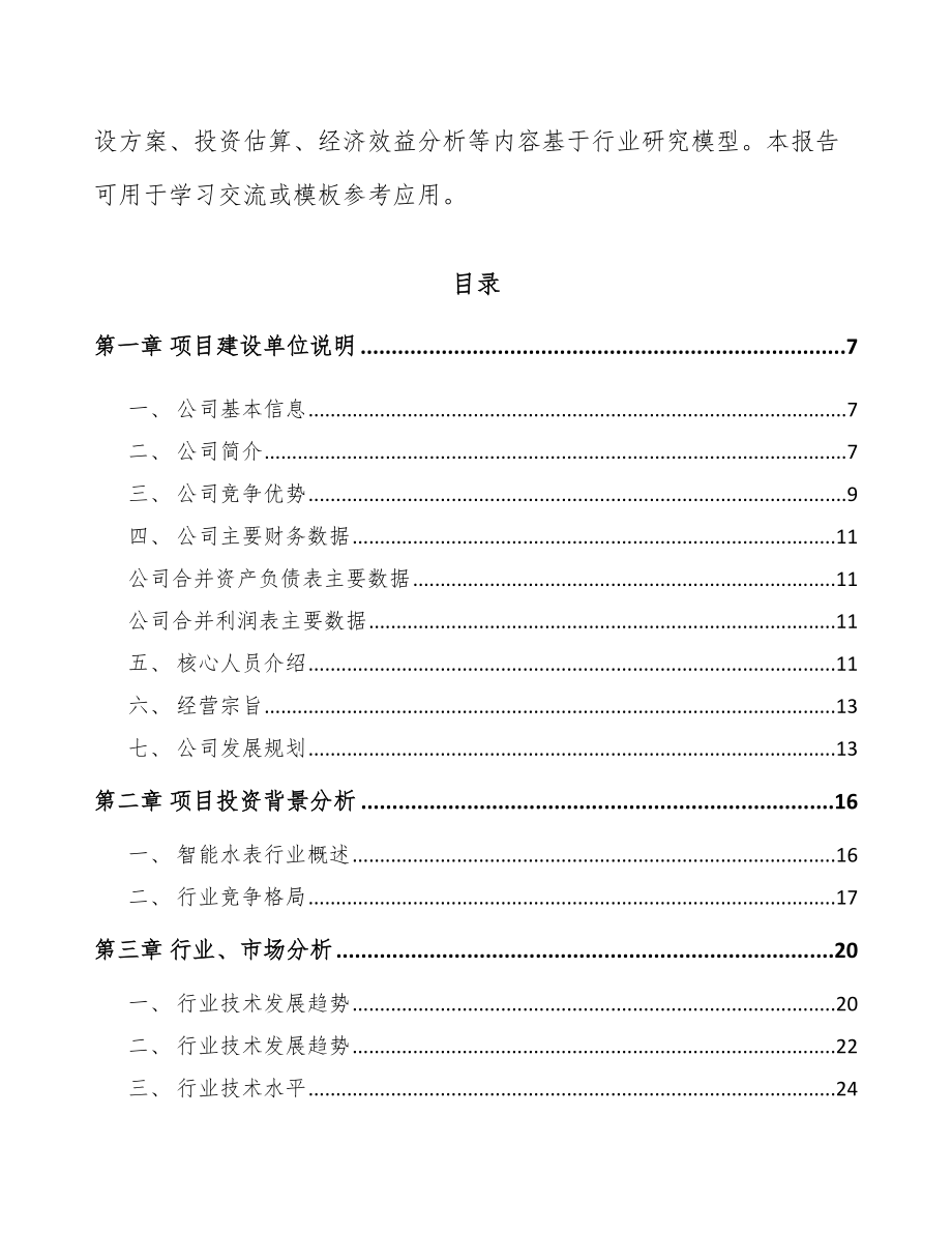 广东智能水表项目实施方案（模板）.doc