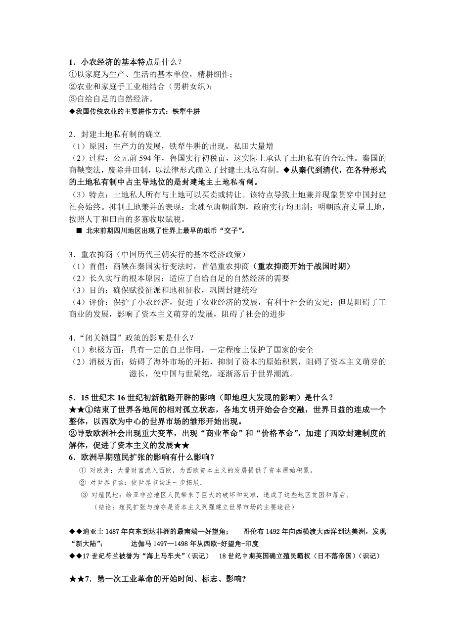 高三历史必背知识点.doc