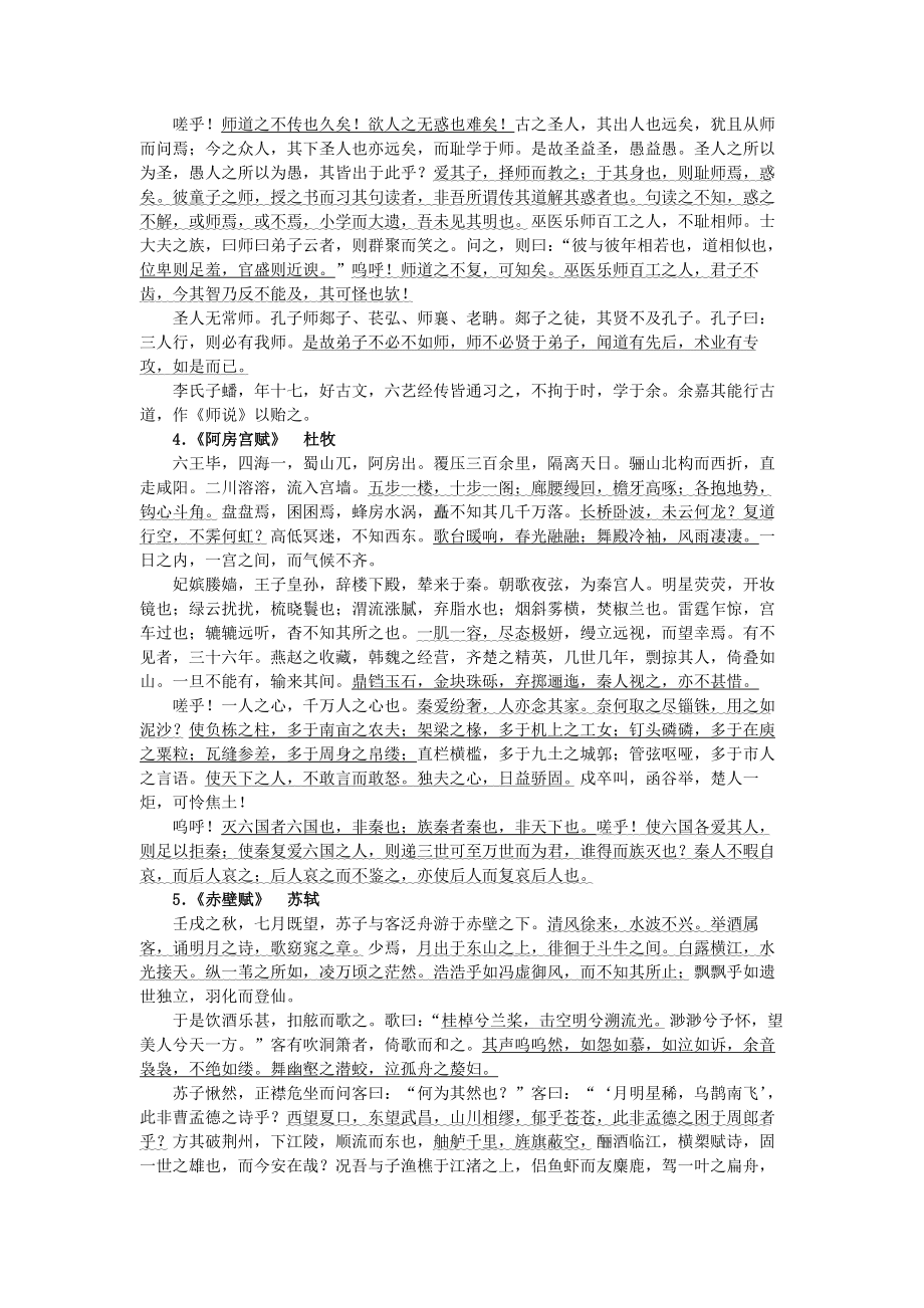 高中必背古诗文篇目%2814篇%29.doc