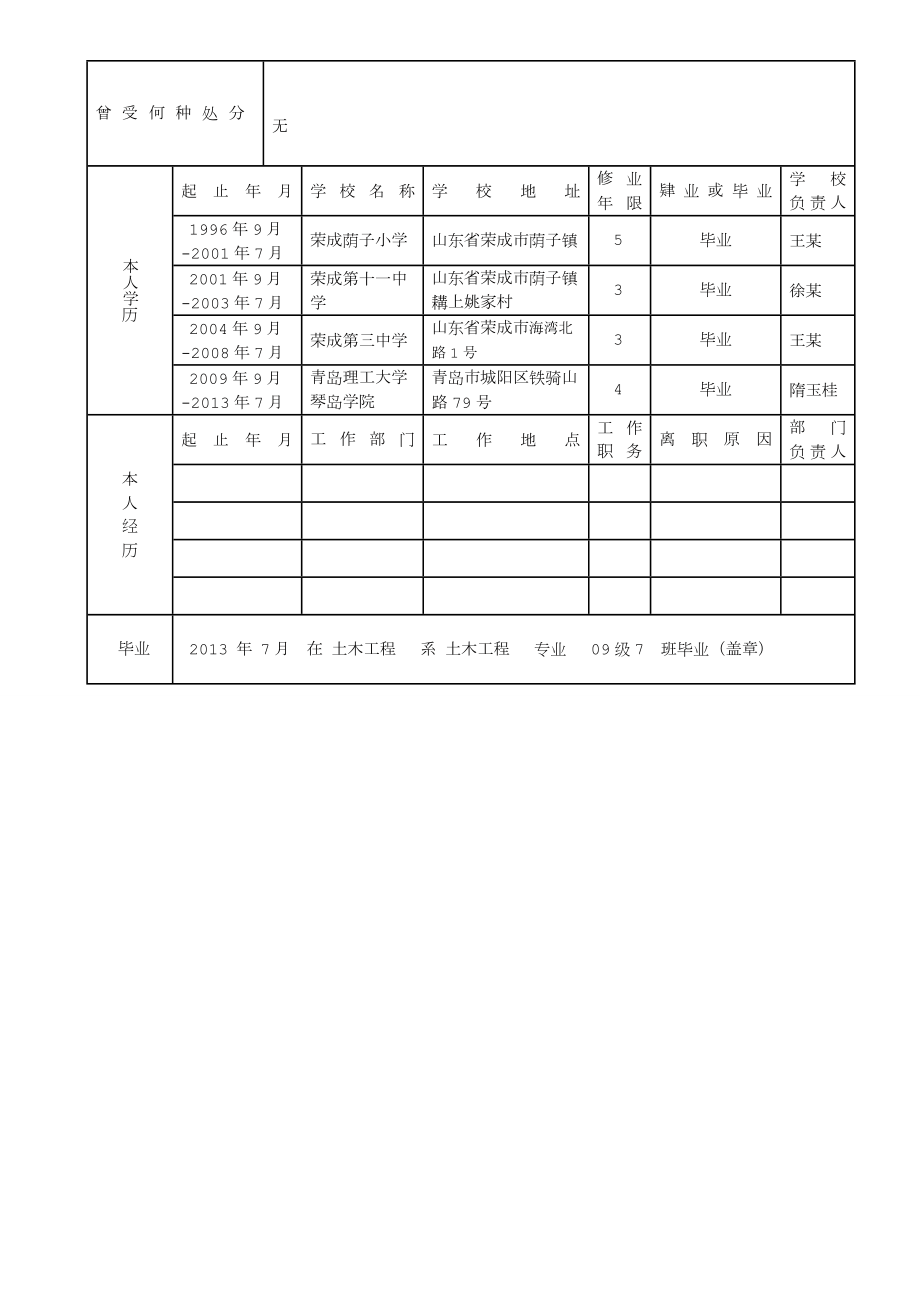 学籍登记表范本.doc