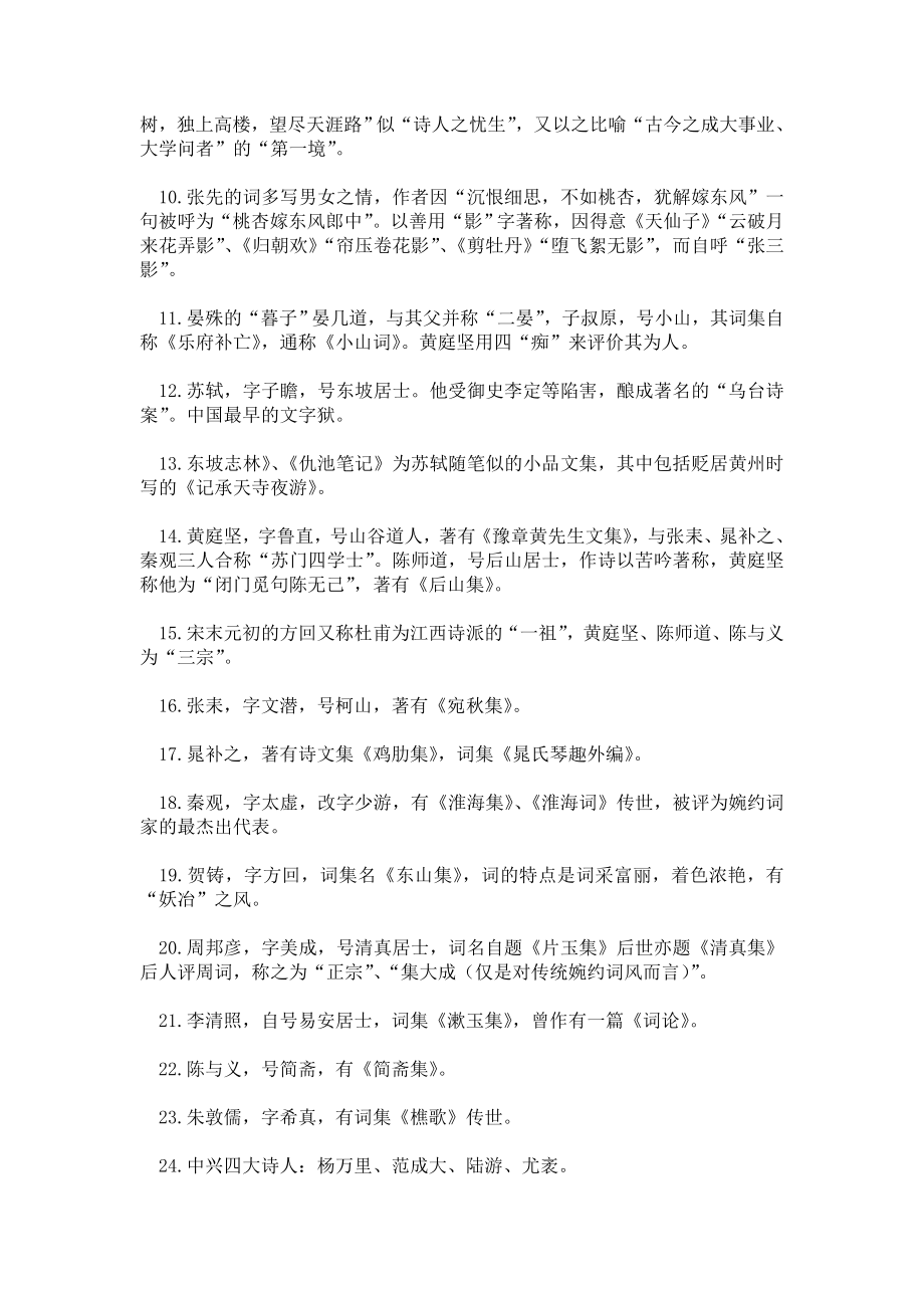 自考汉语言中国古代文学史二重点.doc