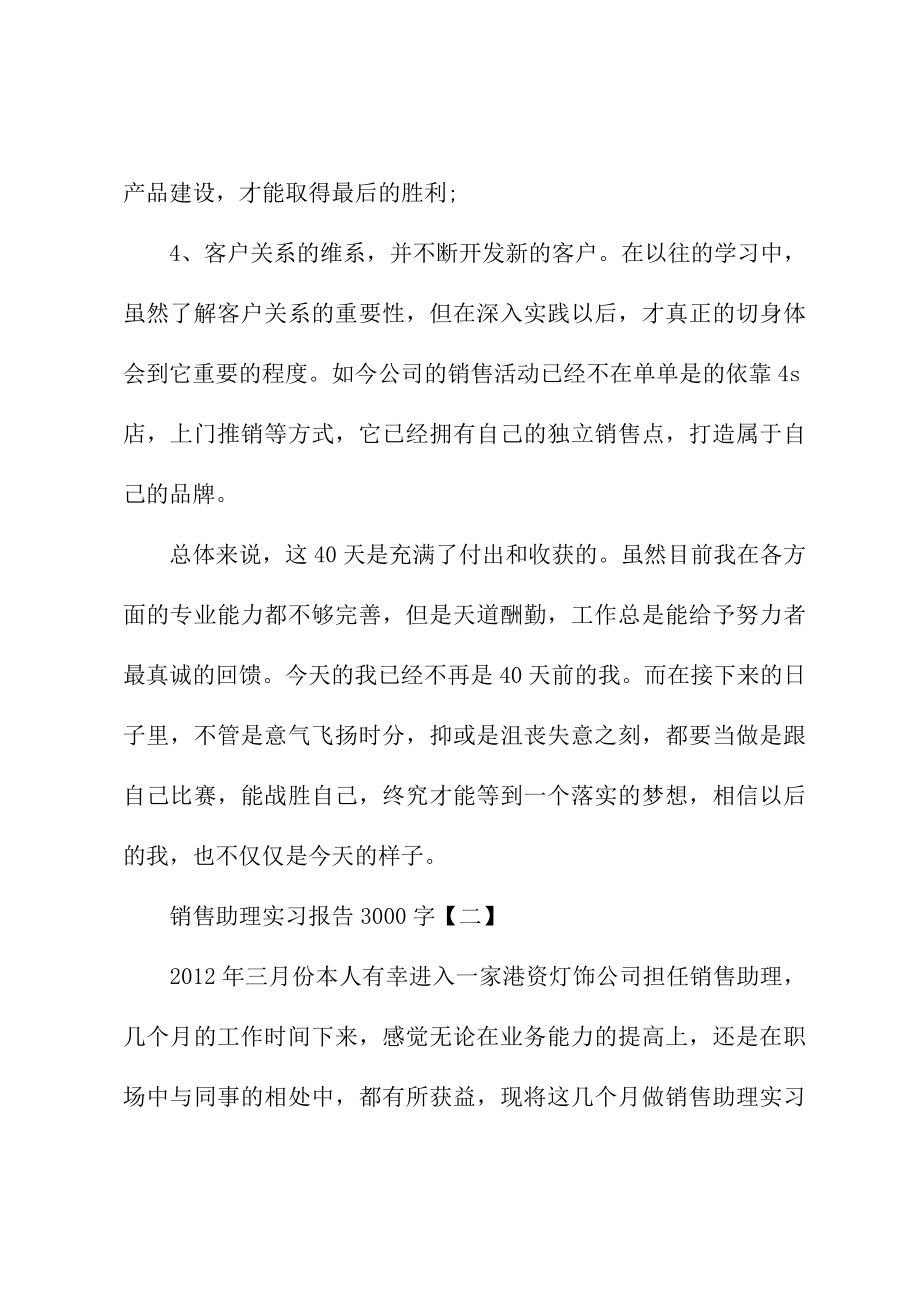 销售助理实习报告3000字.doc