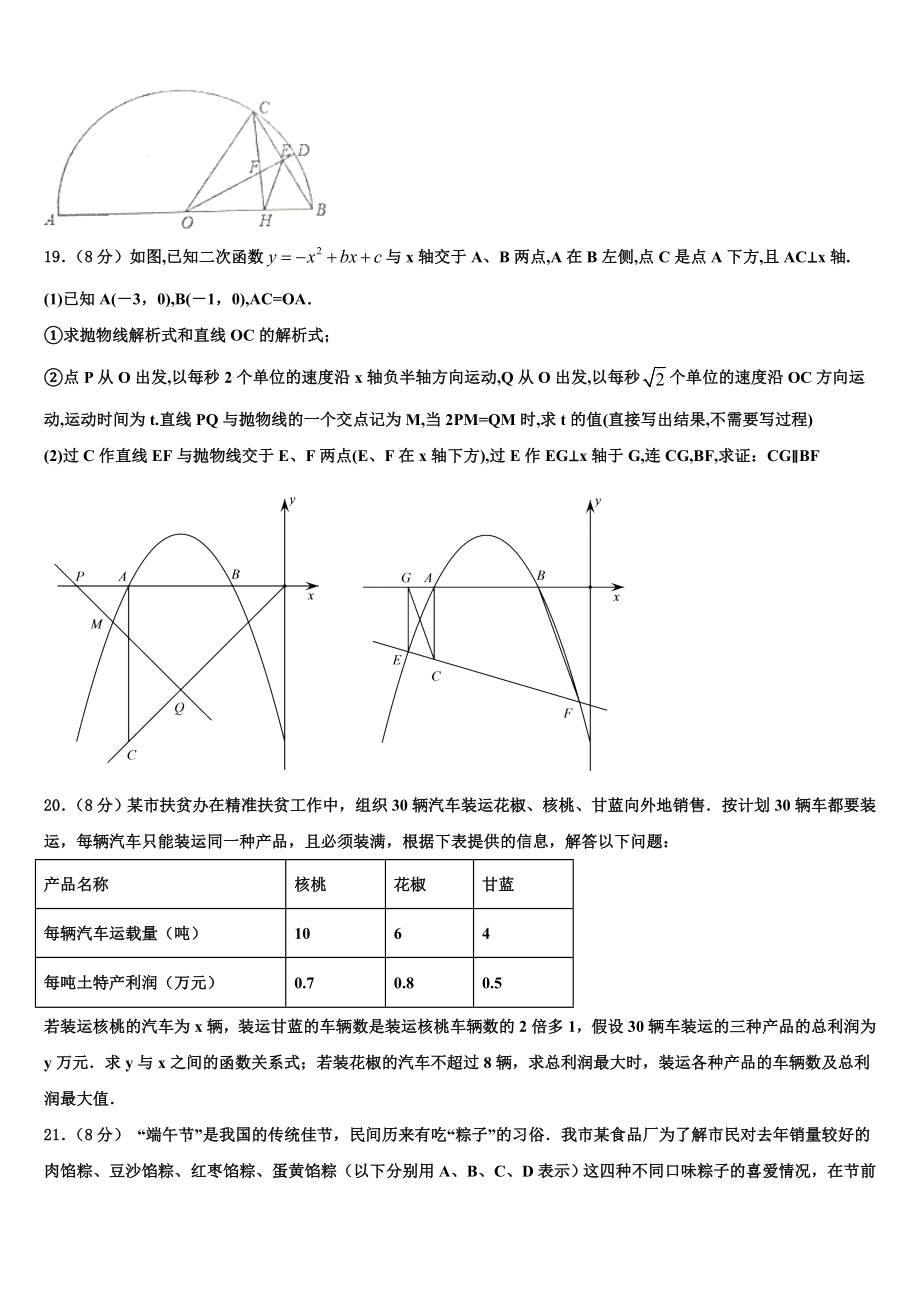 重庆市涪陵区涪陵第十九中学2023届中考数学对点突破模拟试卷含解析.doc