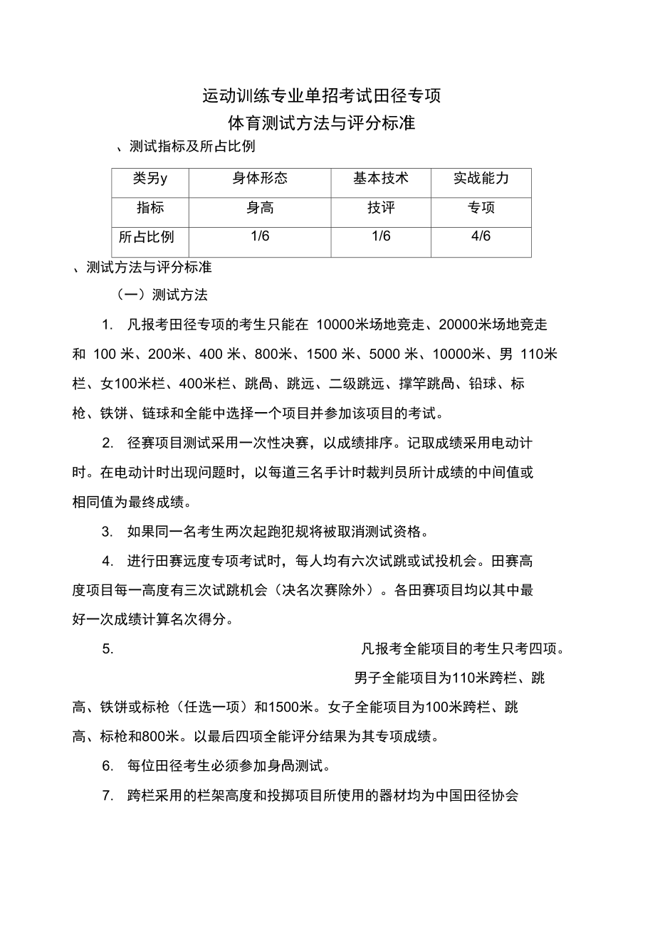 运动训练专业单招考试_运动训练专业单招考试田径专项体育.doc