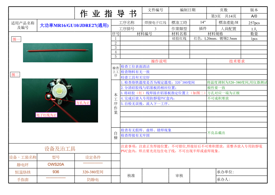 SOP作业指导书模板典型.xls