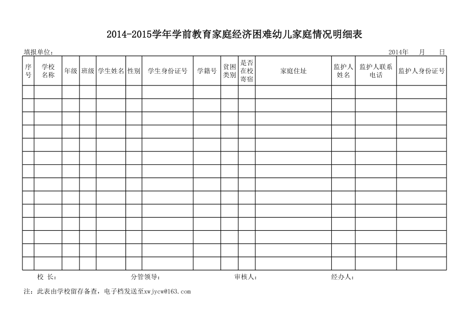 中小学贫困家庭学生表格.xls