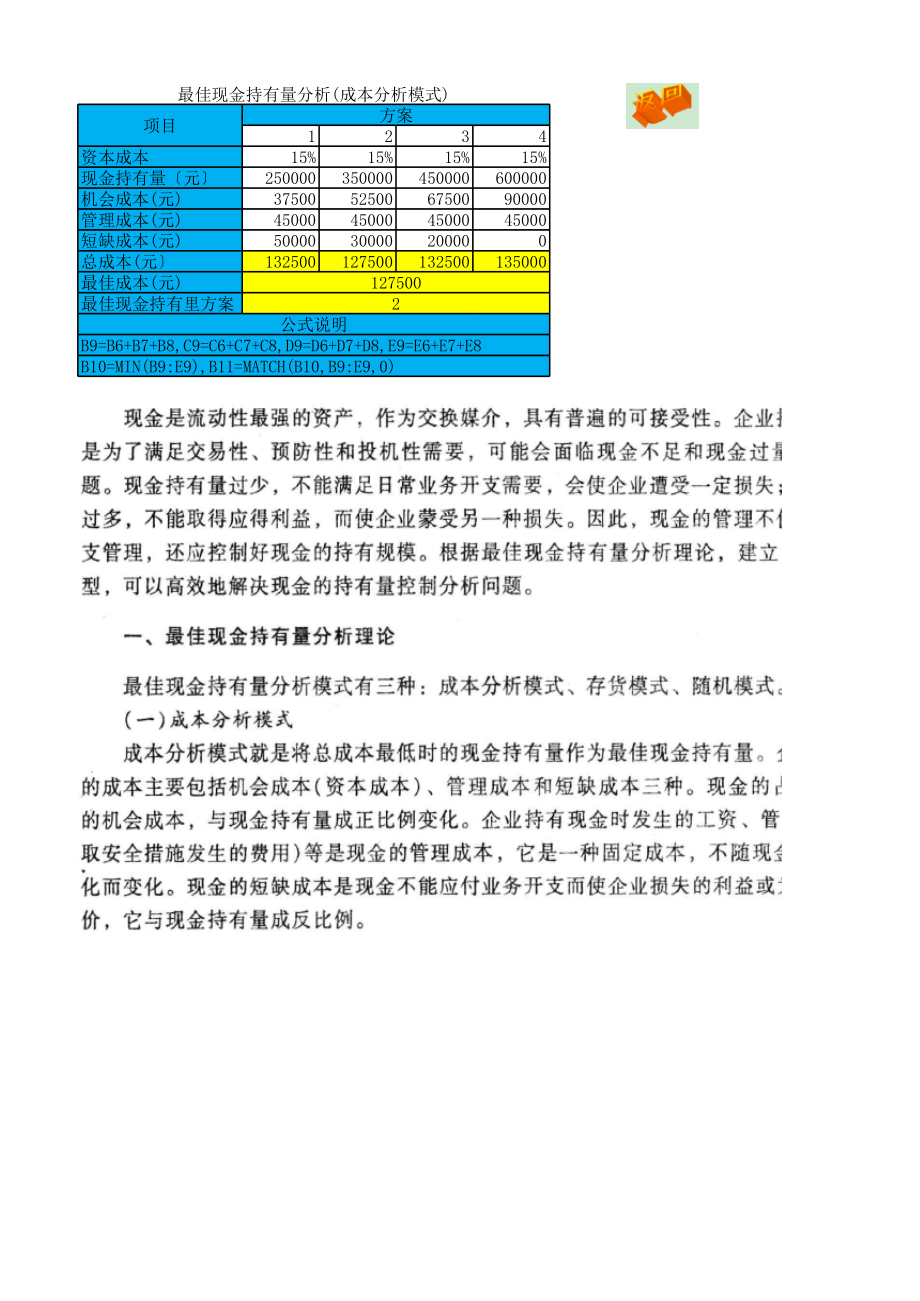 Excel在流动资产管理中的应用.xls